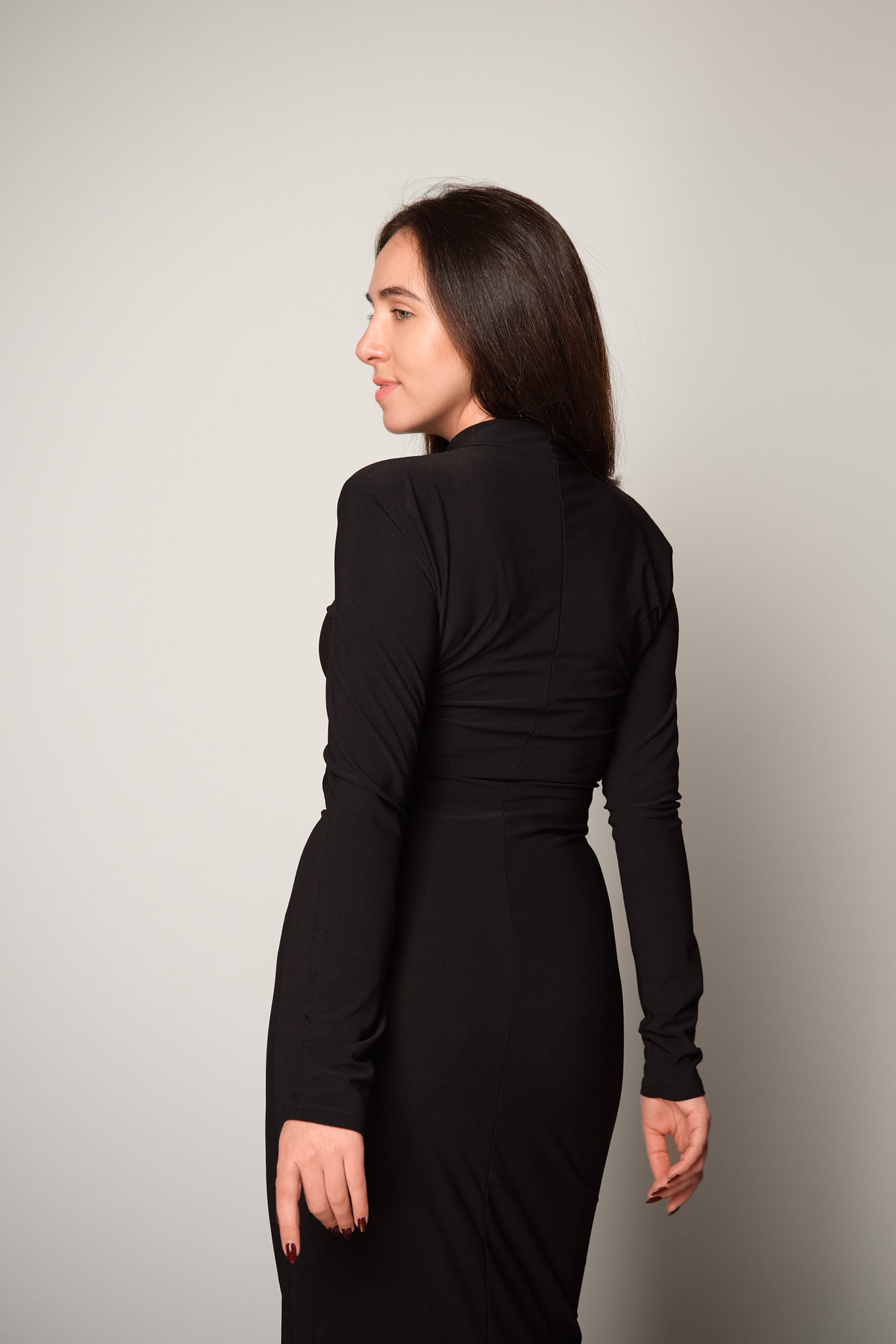 High-Slit Maxi Dress with Zip Detail