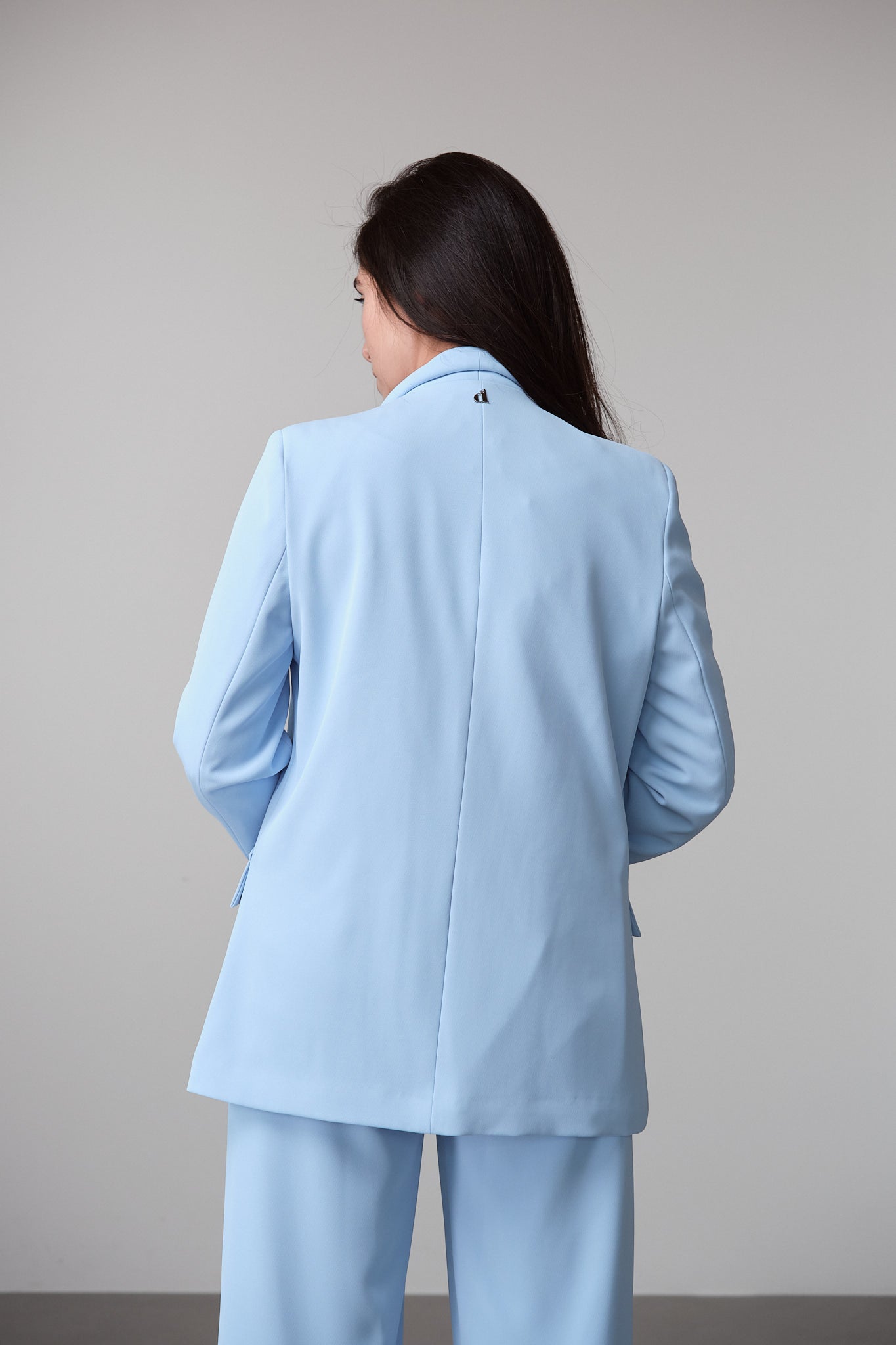 Baby Blue Single-Button Blazer