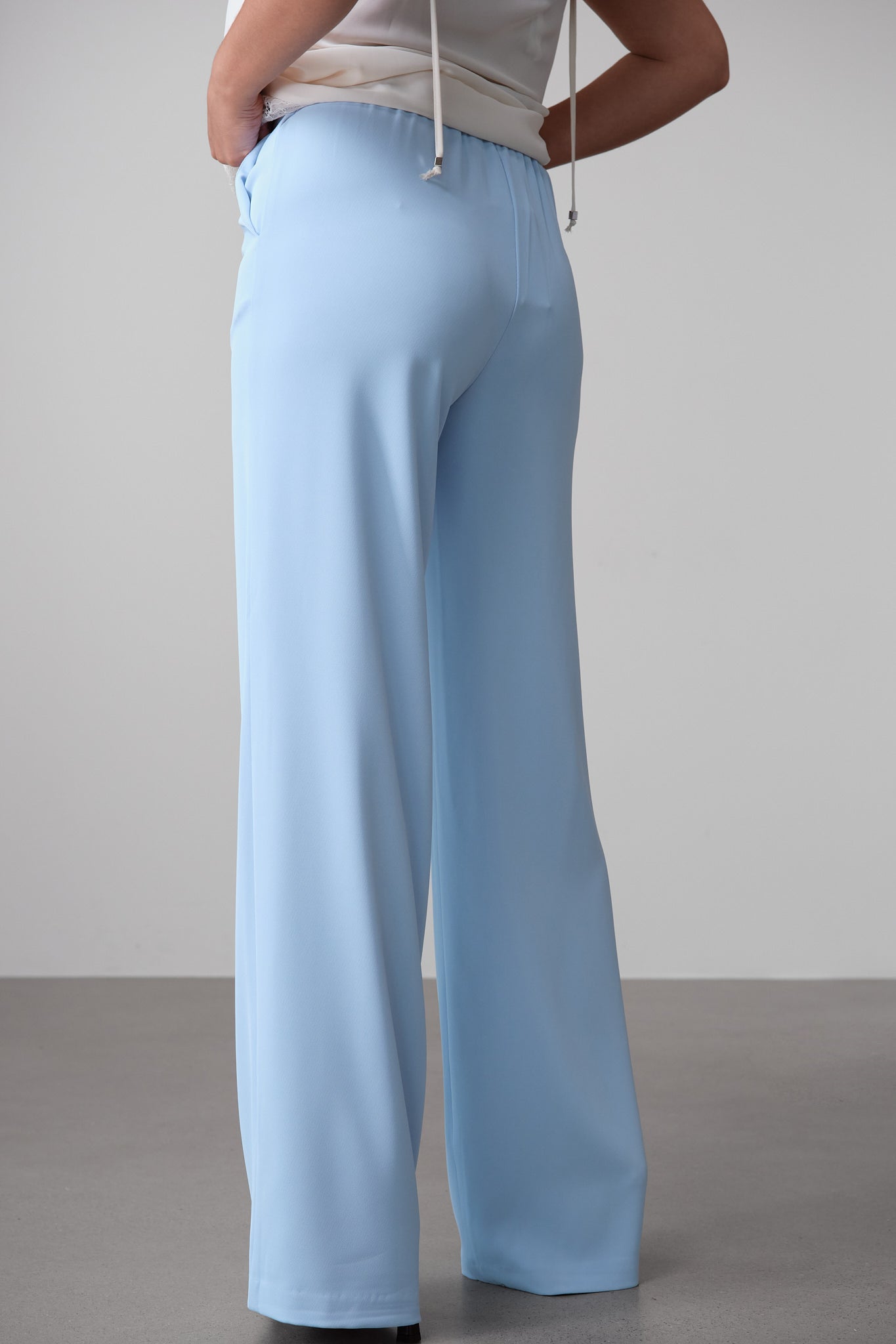 Baby Blue Tailored Statement Suit Trousers