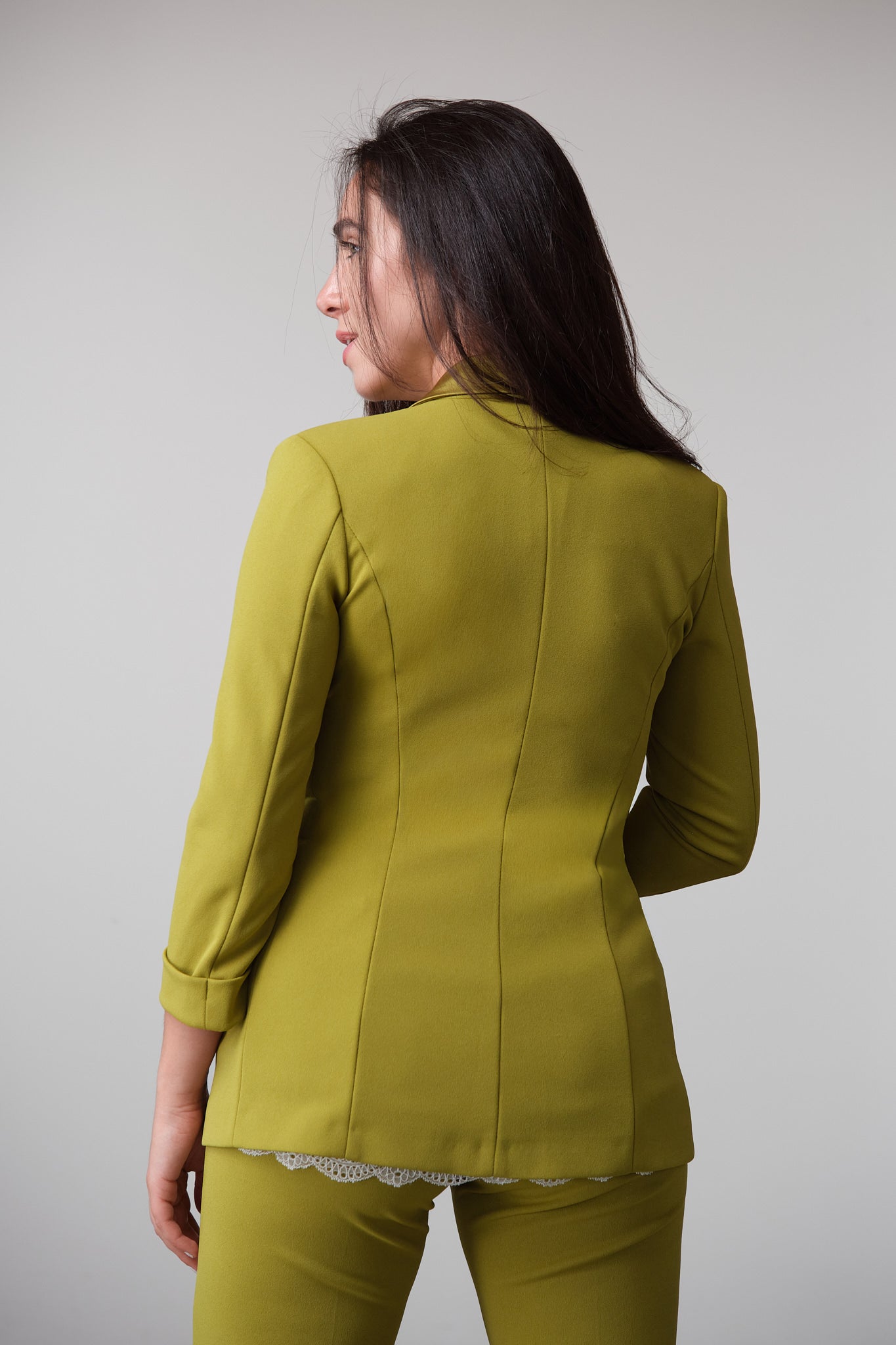 Olive Double-Breasted Blazer