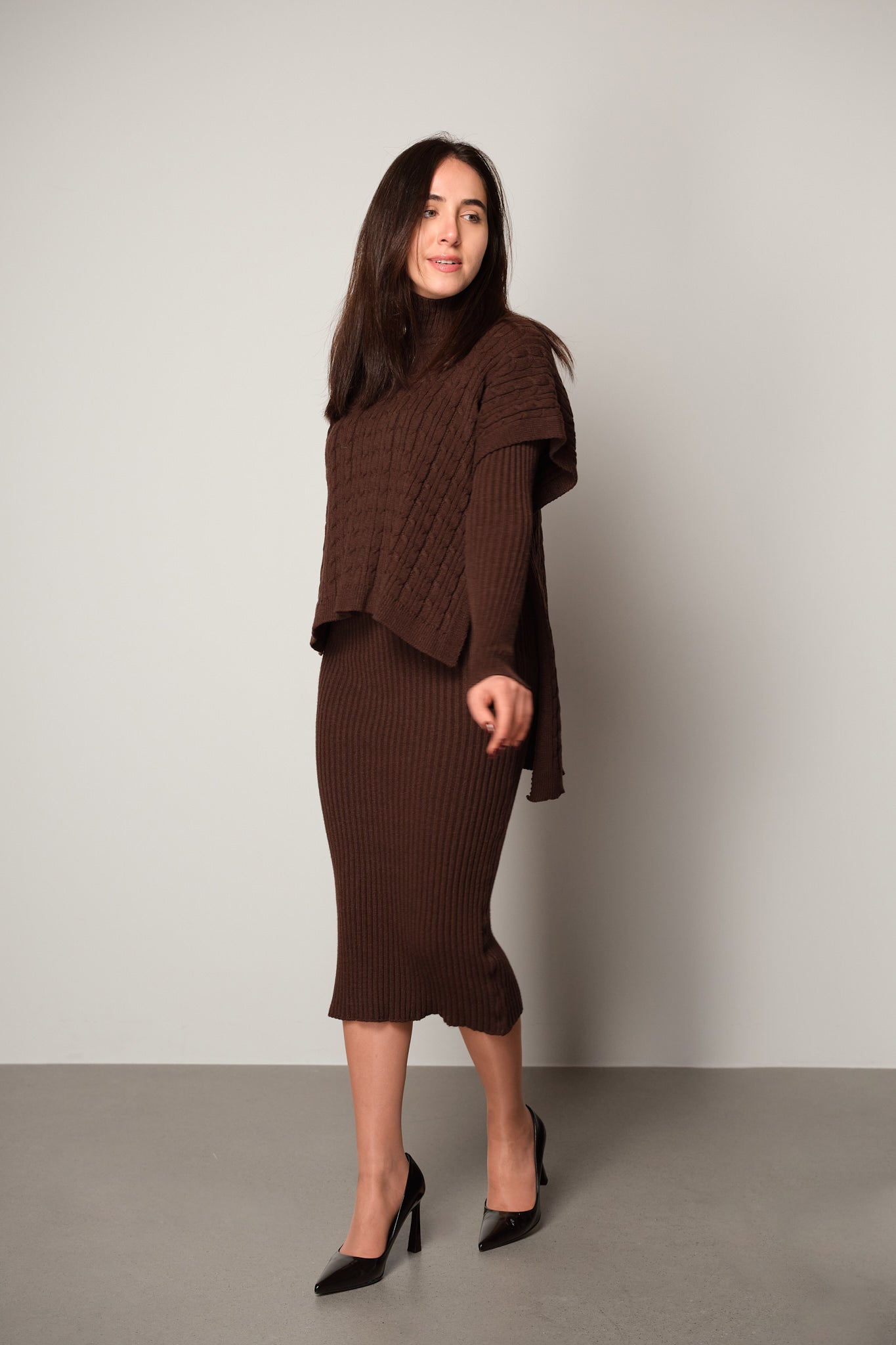 Knitted Dress with Vest