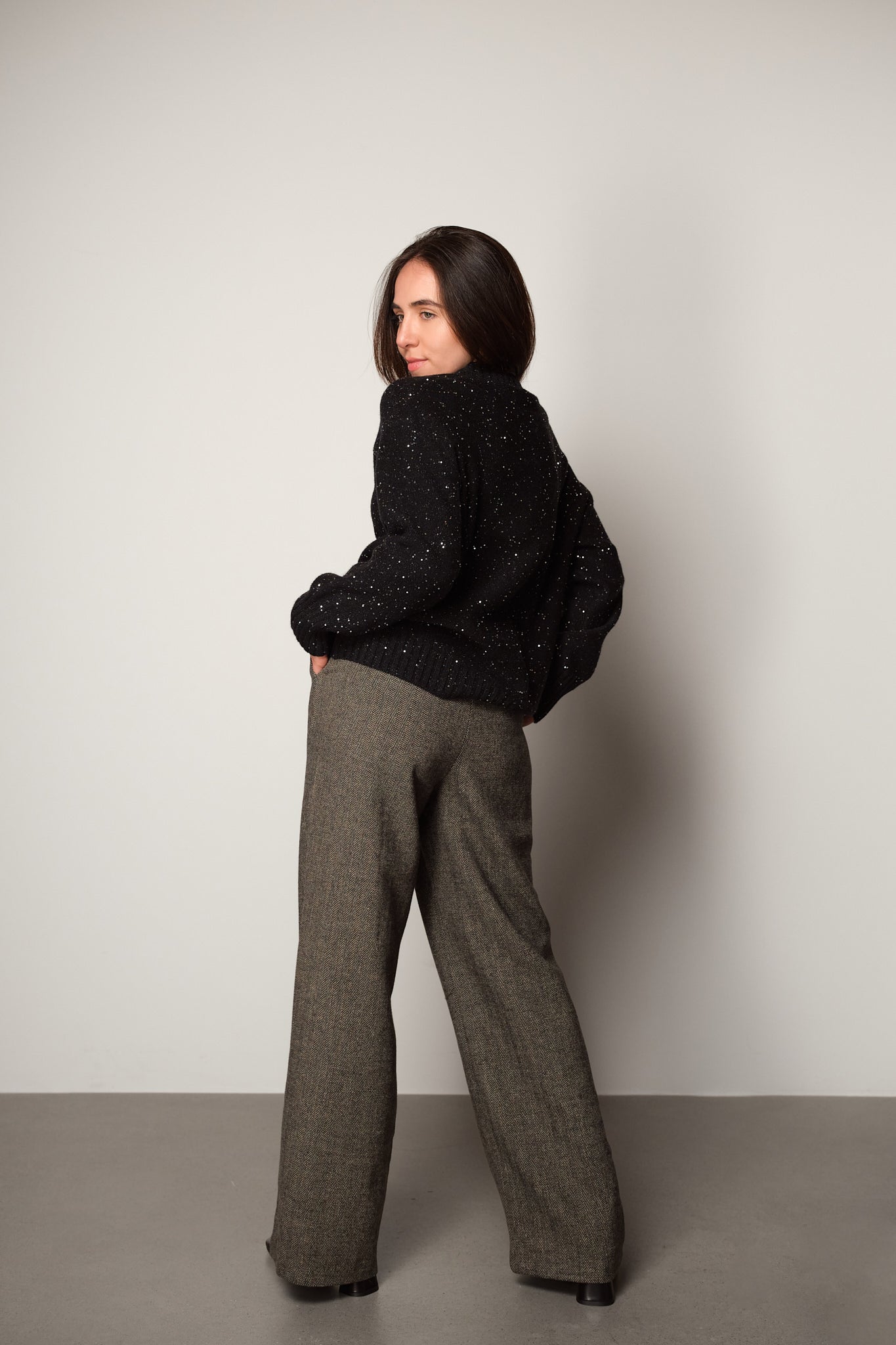 Wool-Blend Tailored Trousers