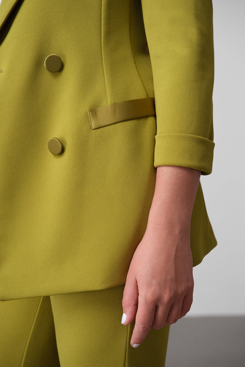 Olive Double-Breasted Blazer