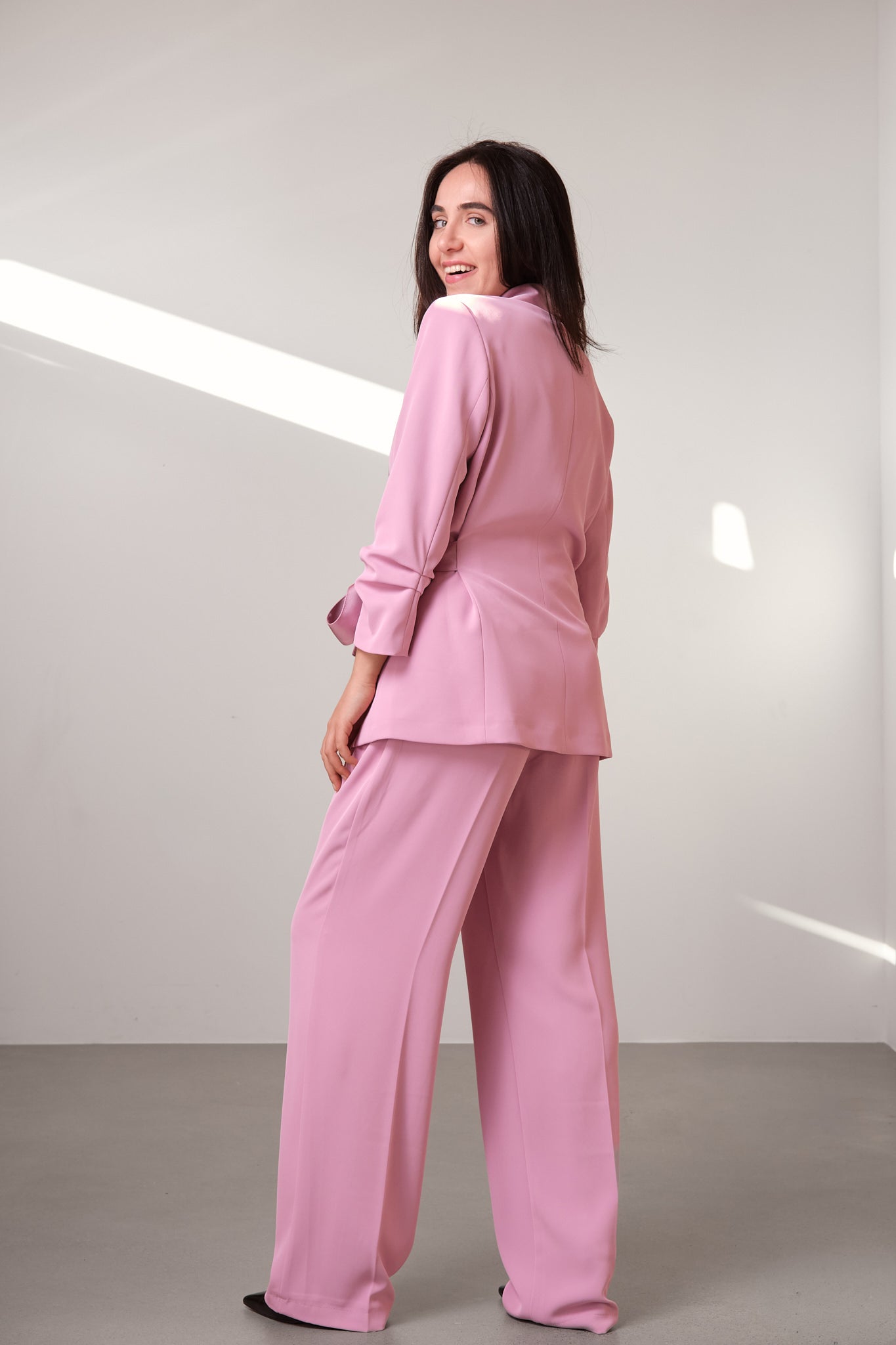 Pink Tailored Contrast Trousers