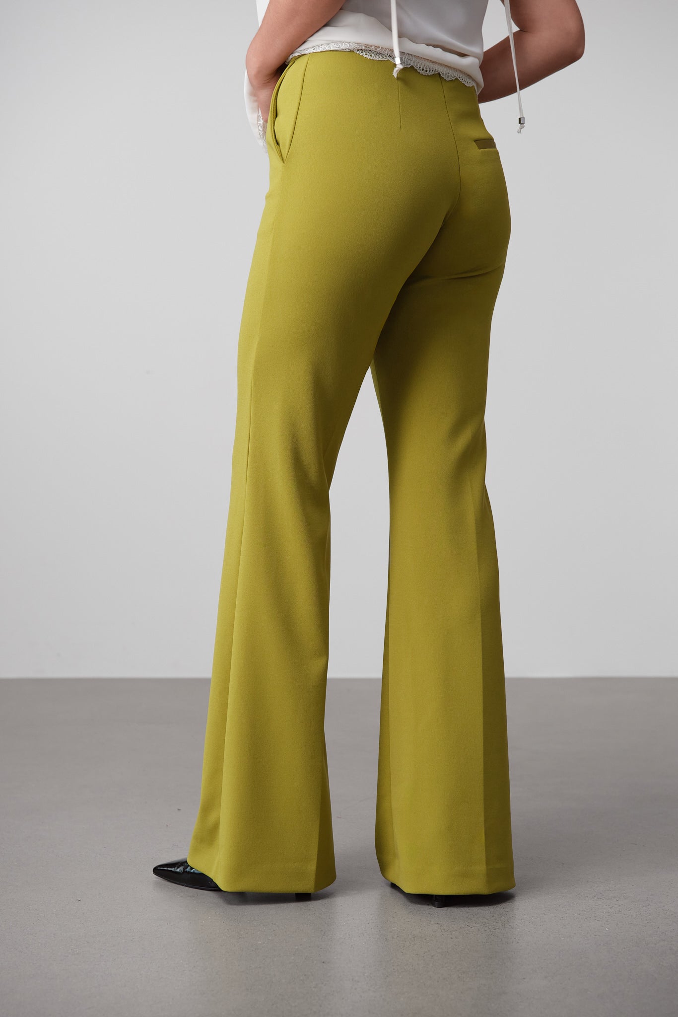 Olive Fluid Tailored Trousers