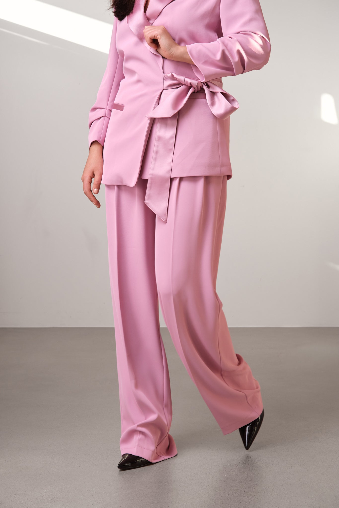 Pink Tailored Contrast Trousers
