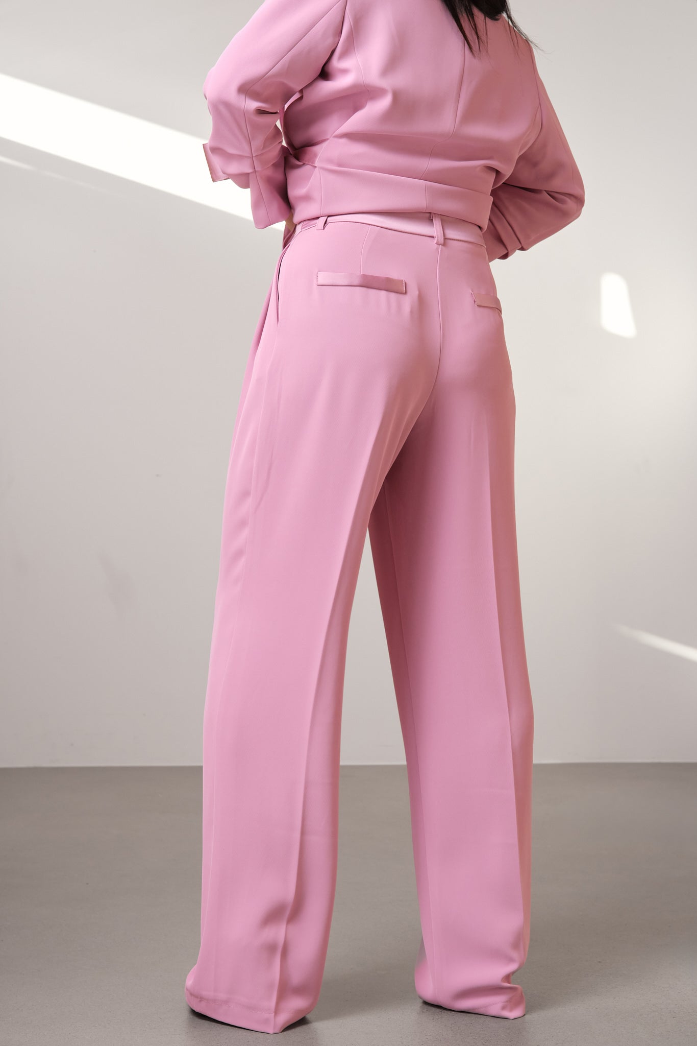 Pink Tailored Contrast Trousers