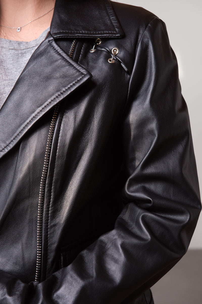 Black Leather Biker Jacket