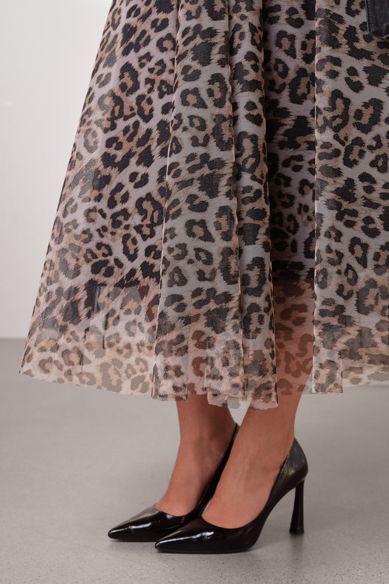 Leo Tulle Midi Skirt