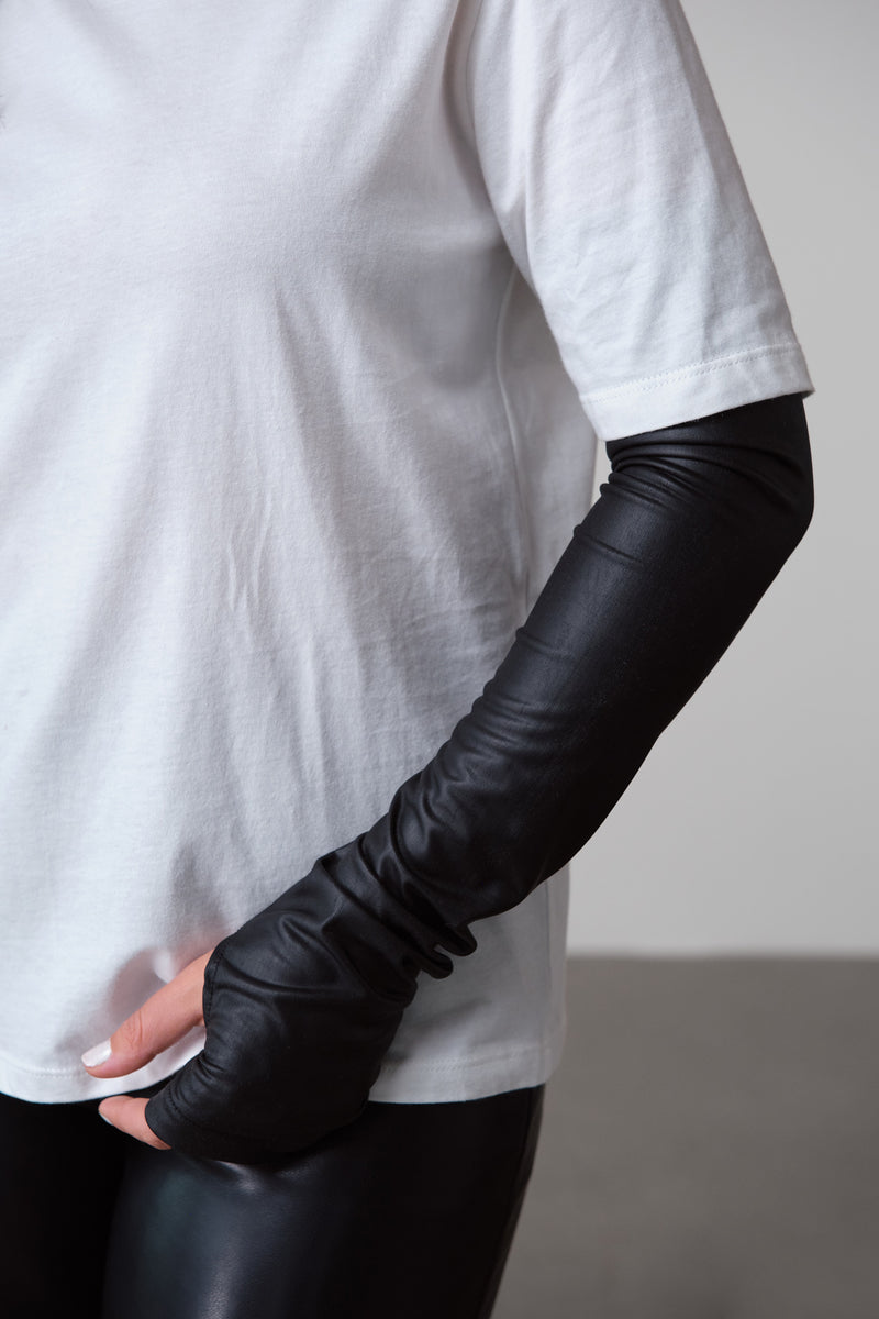 White T-Shirt with Integrated Gloves