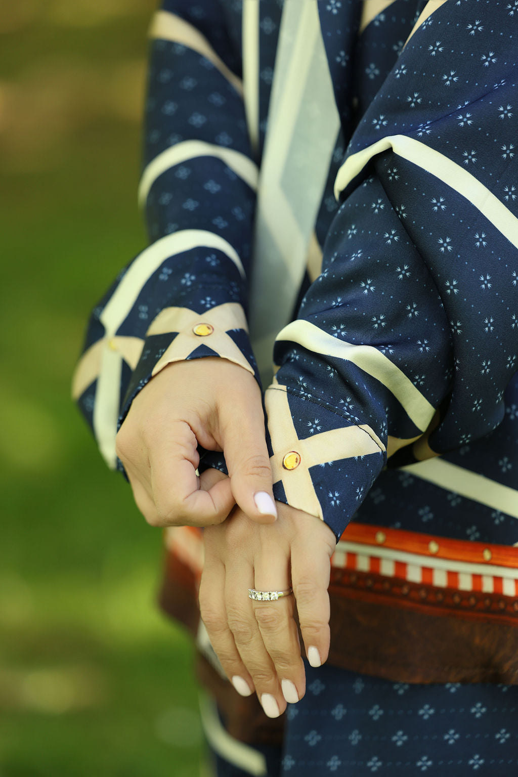 Navy Geometric Print Co-ord Set