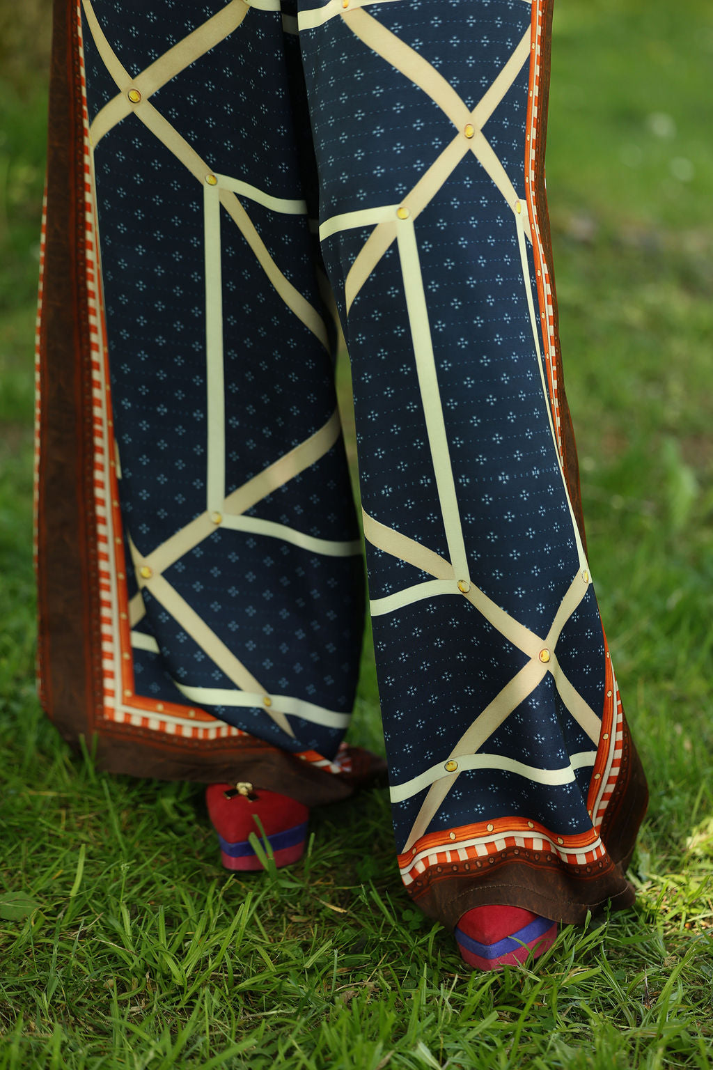 Navy Geometric Print Co-ord Set