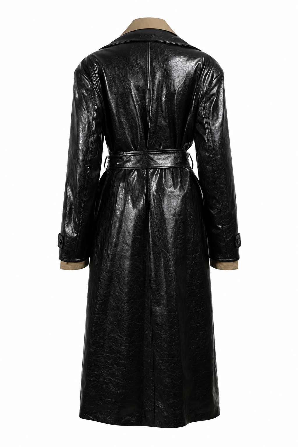 Black Patent Leather Trench Coat