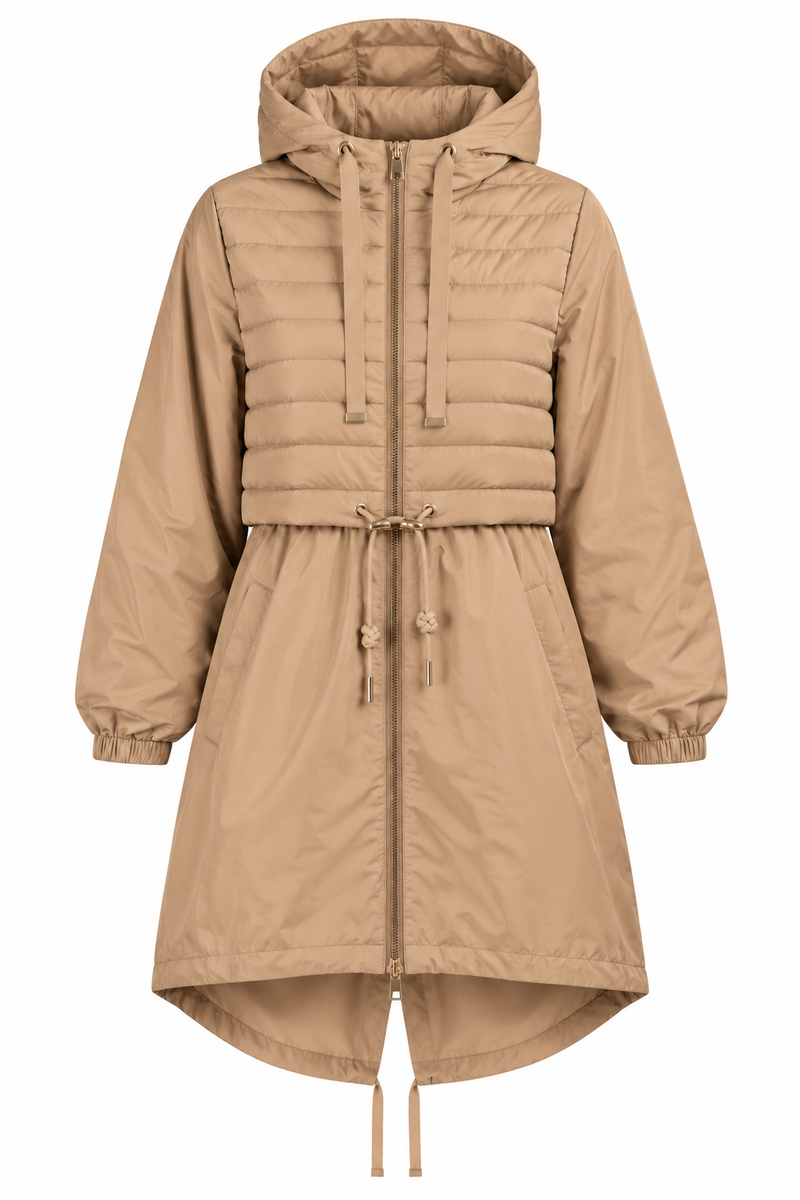 Beige Hooded Puffer Parka