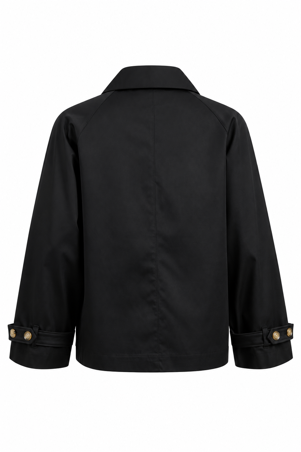 Black Double-Breasted Short Trench Coat