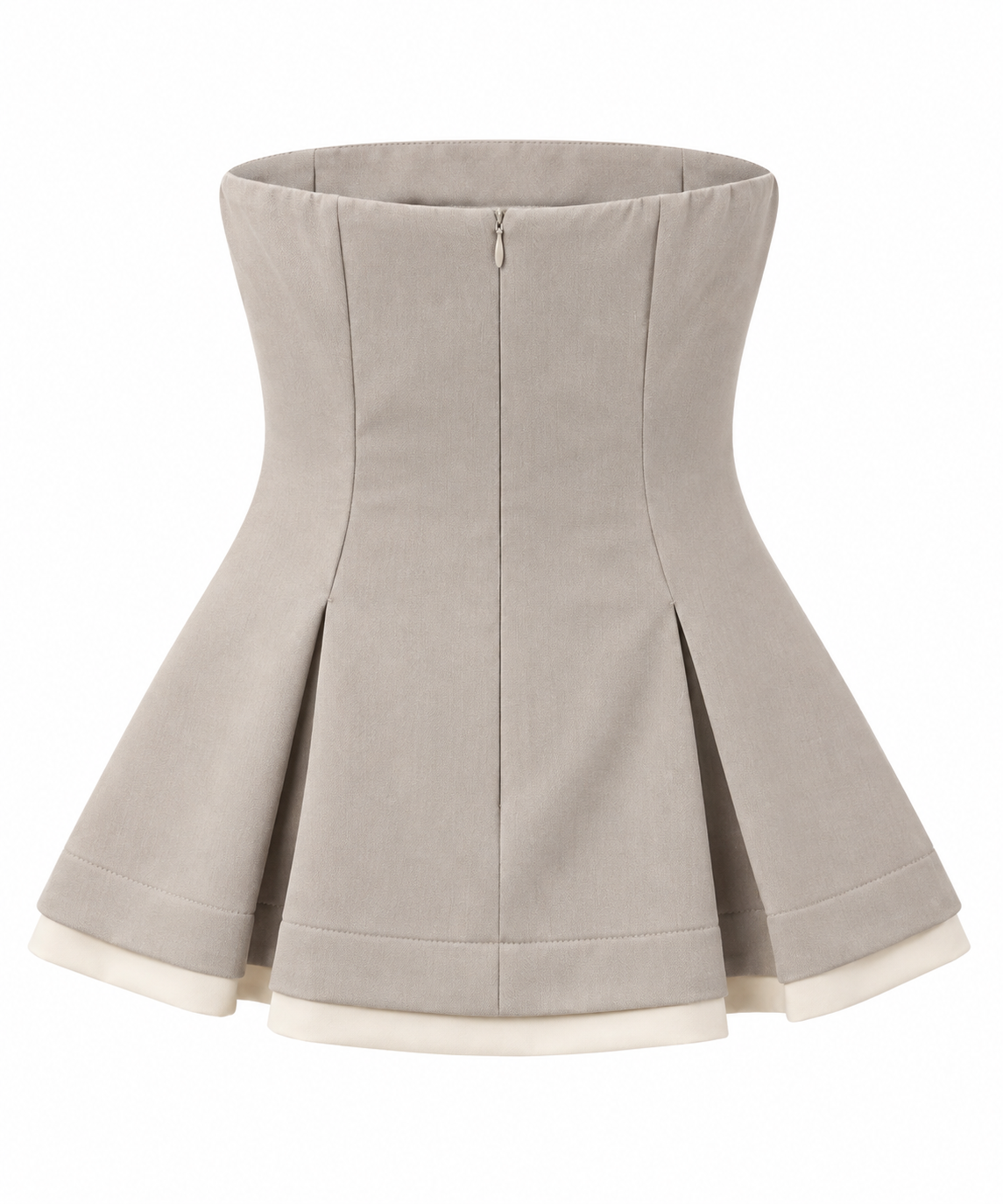 Strapless Contrast-Trim Peplum Top