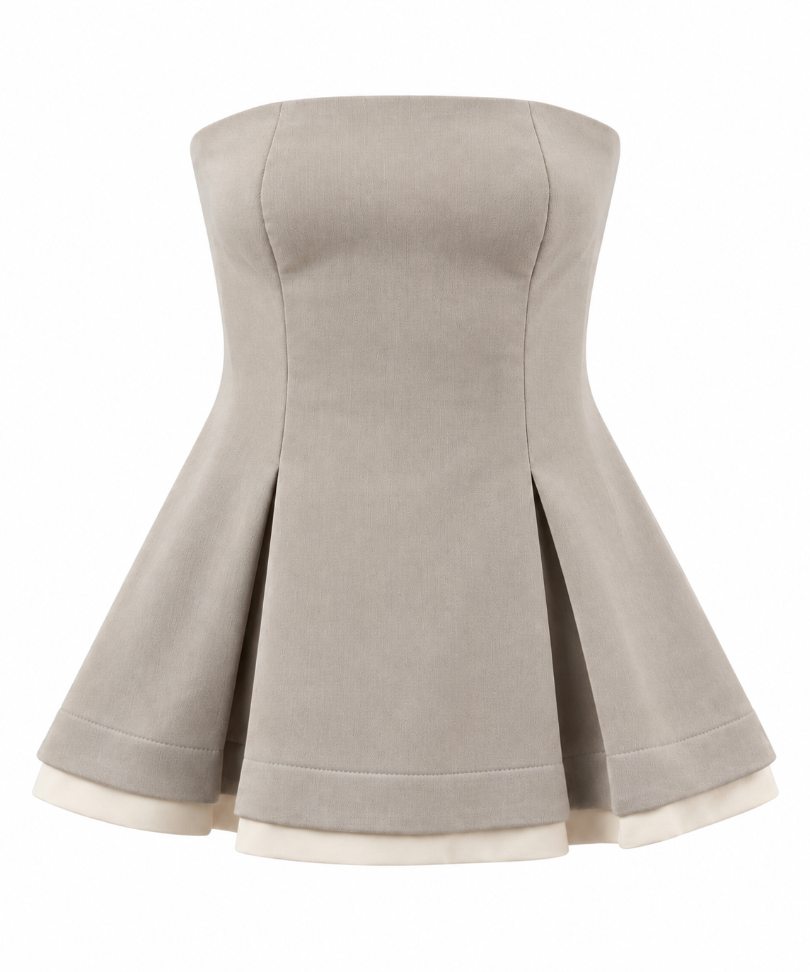 Strapless Contrast-Trim Peplum Top
