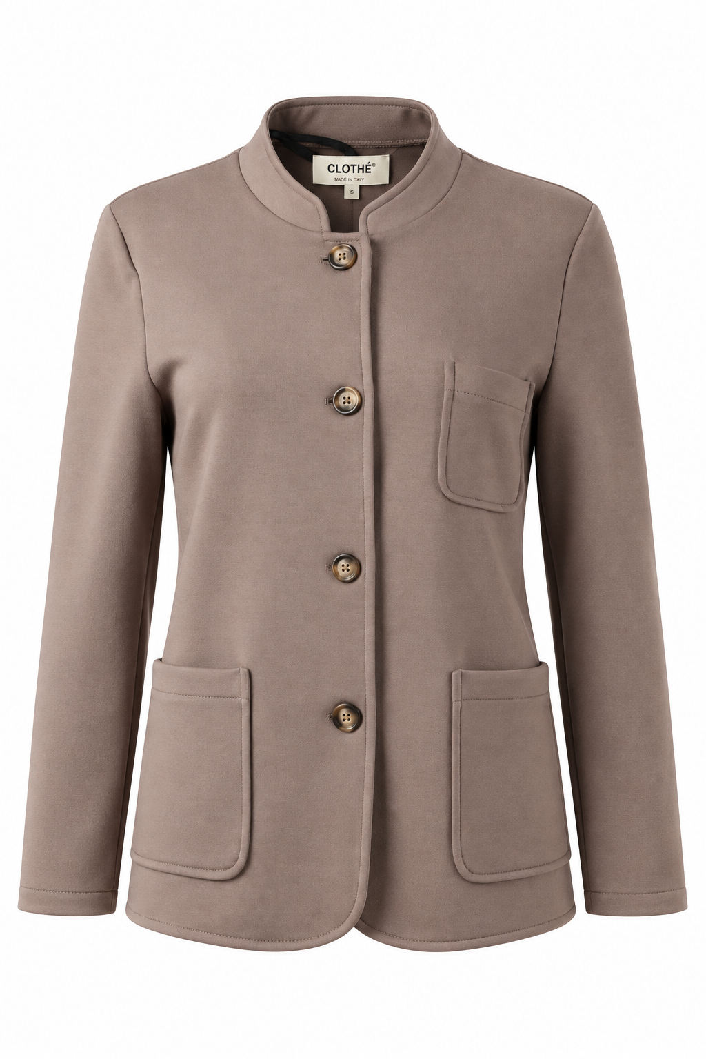 Mandarin-Collar Four-Button Jacket