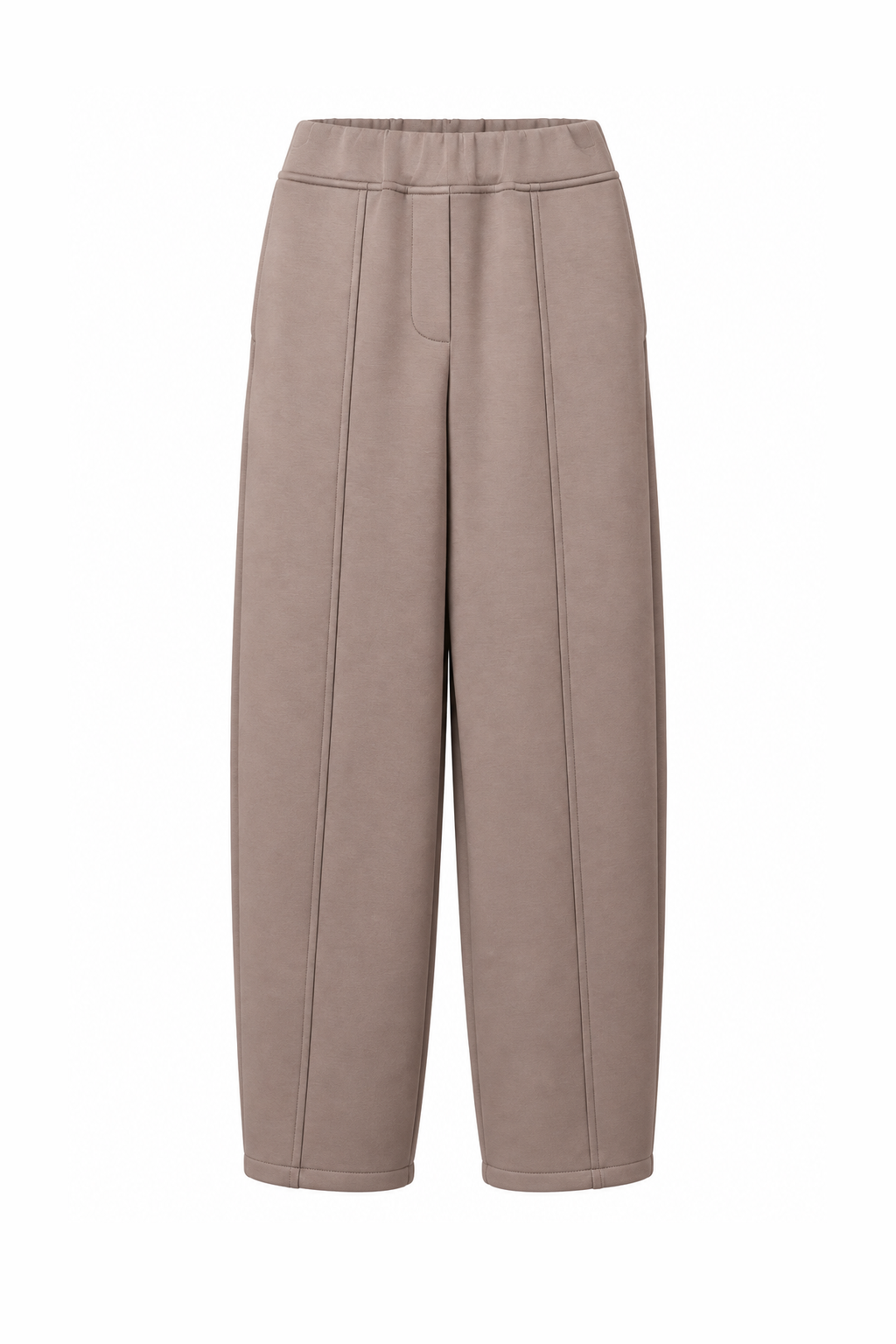 Barrel-Leg Cropped Trousers Cream