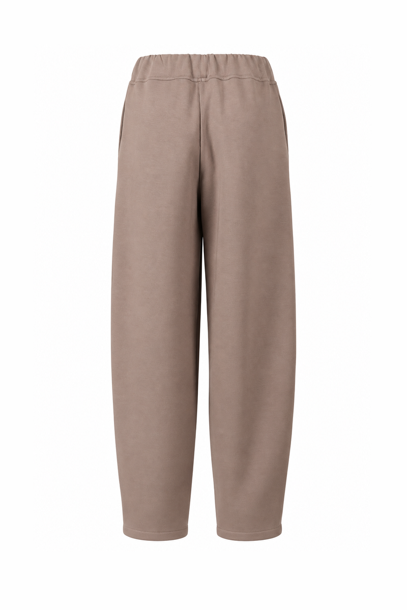 Barrel-Leg Cropped Trousers