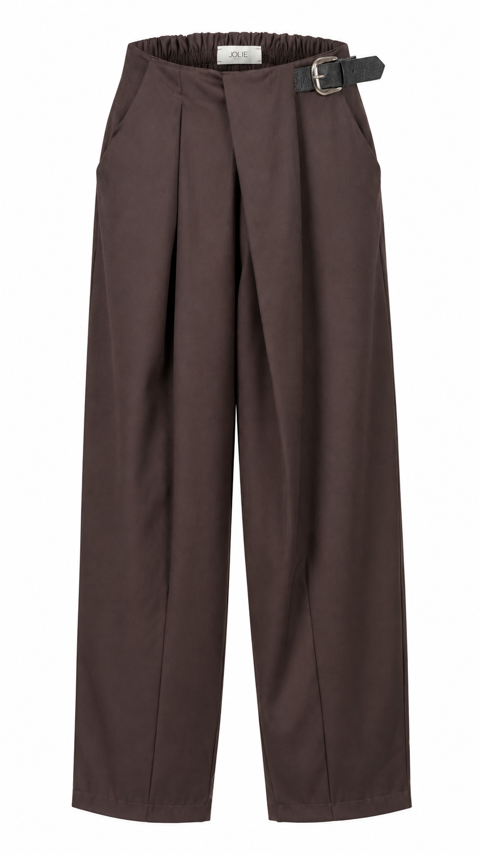 Wrap-Front Buckle Trousers