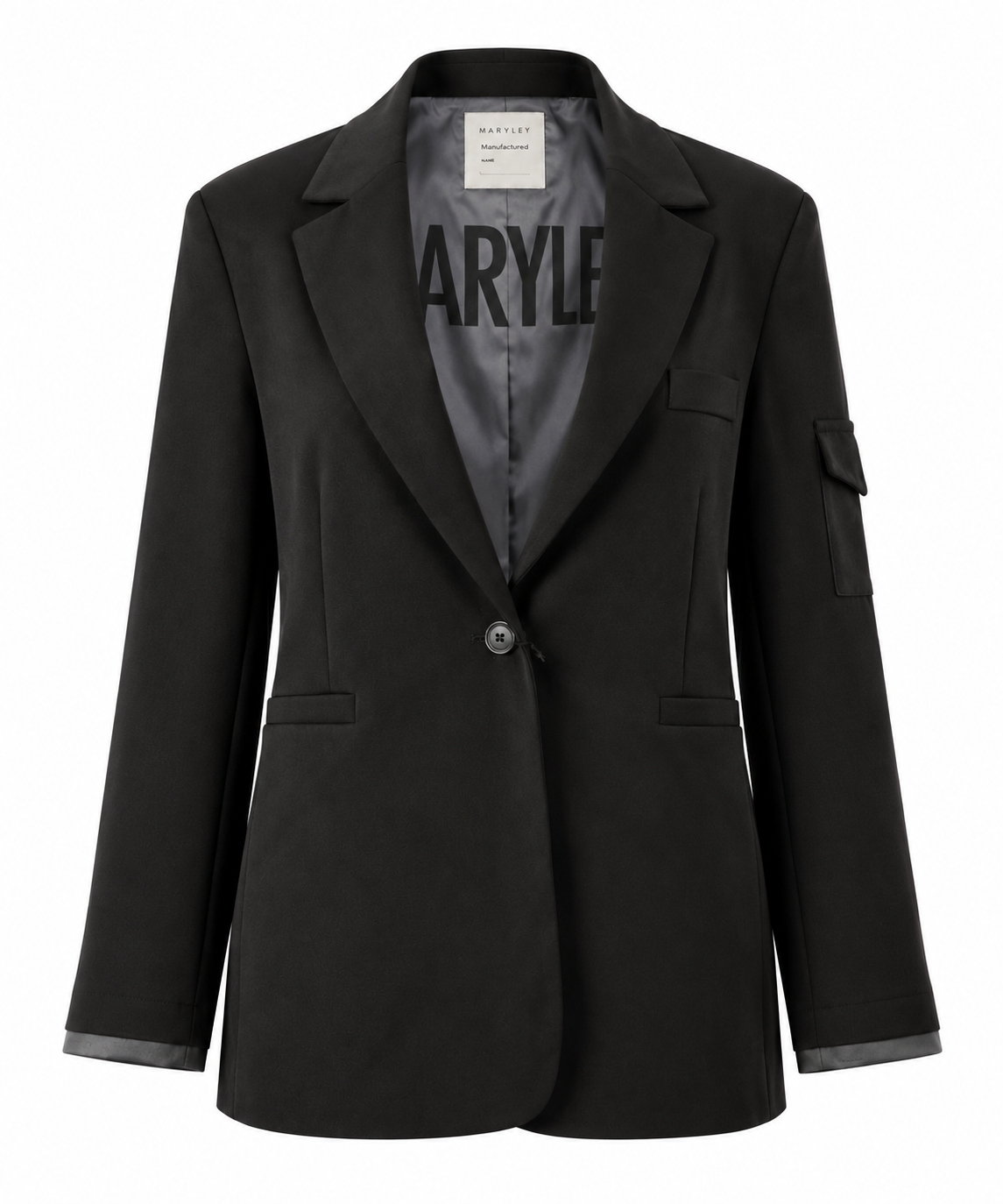 Oversized Contrast-Cuff Blazer