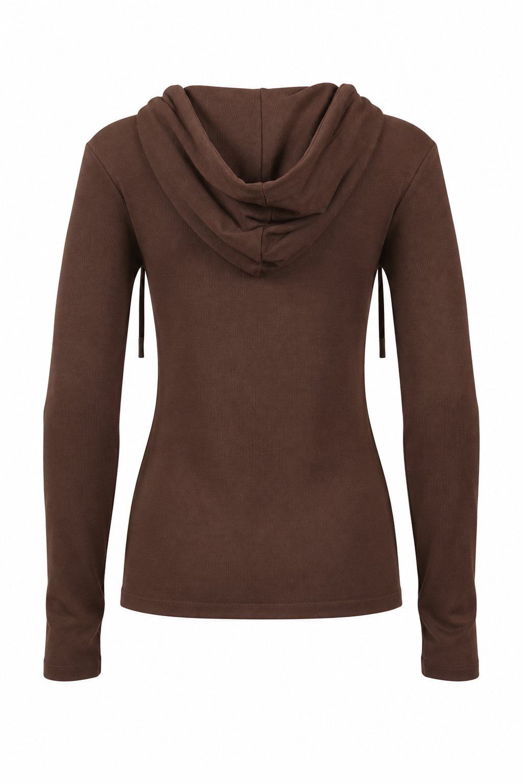 Ribbed Hooded Henley Top