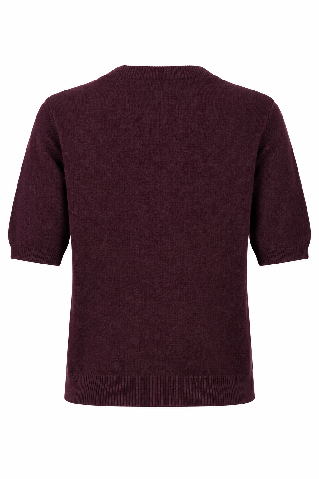 Puff-Sleeve Knit Short-Sleeve Top