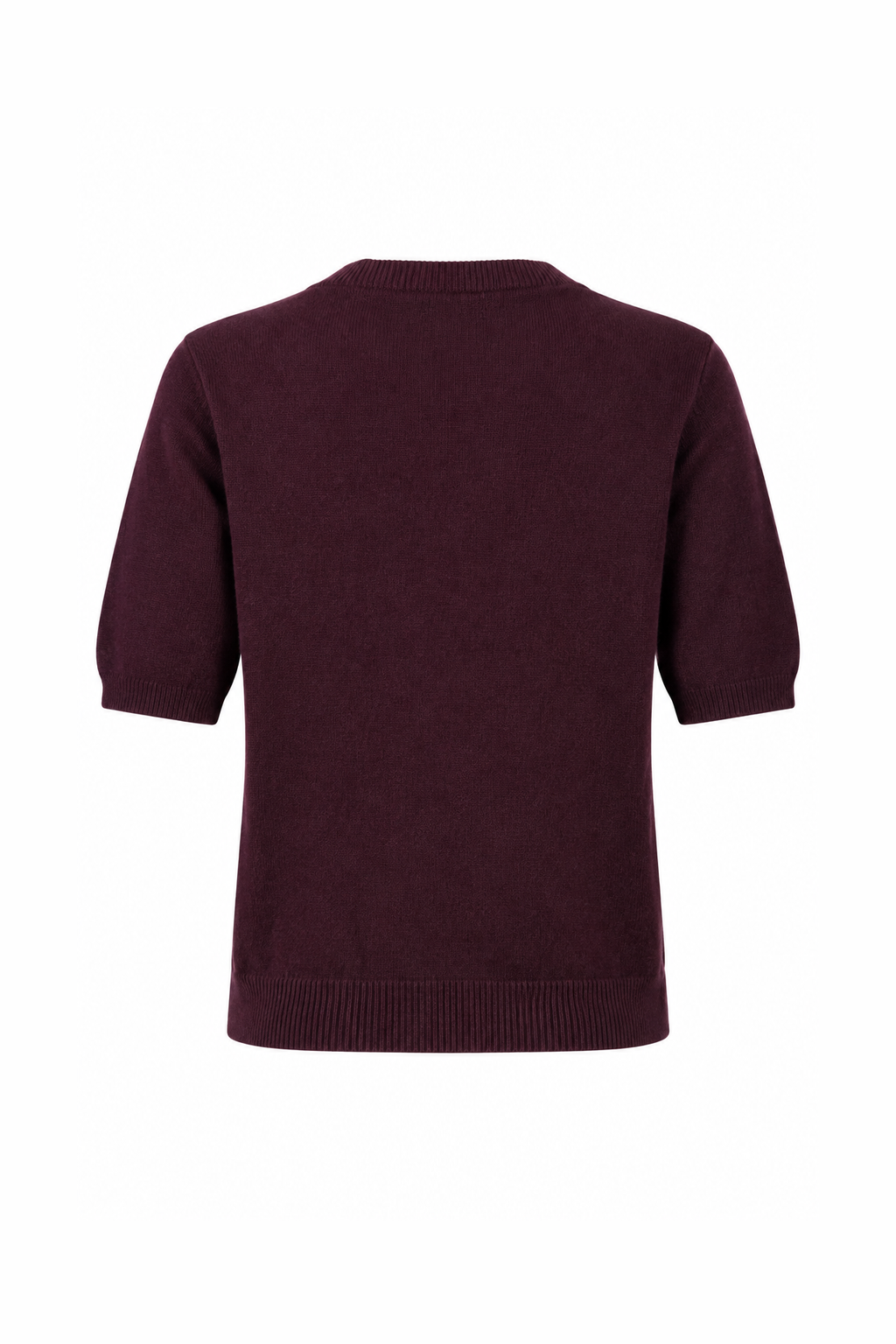 Puff-Sleeve Knit Short-Sleeve Top