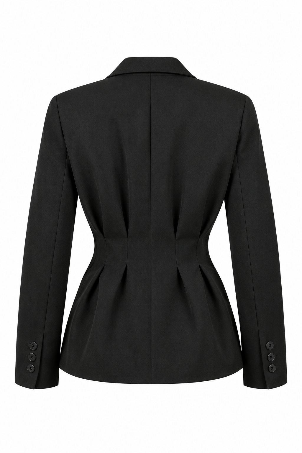 Pleated-Waist Tailored Blazer