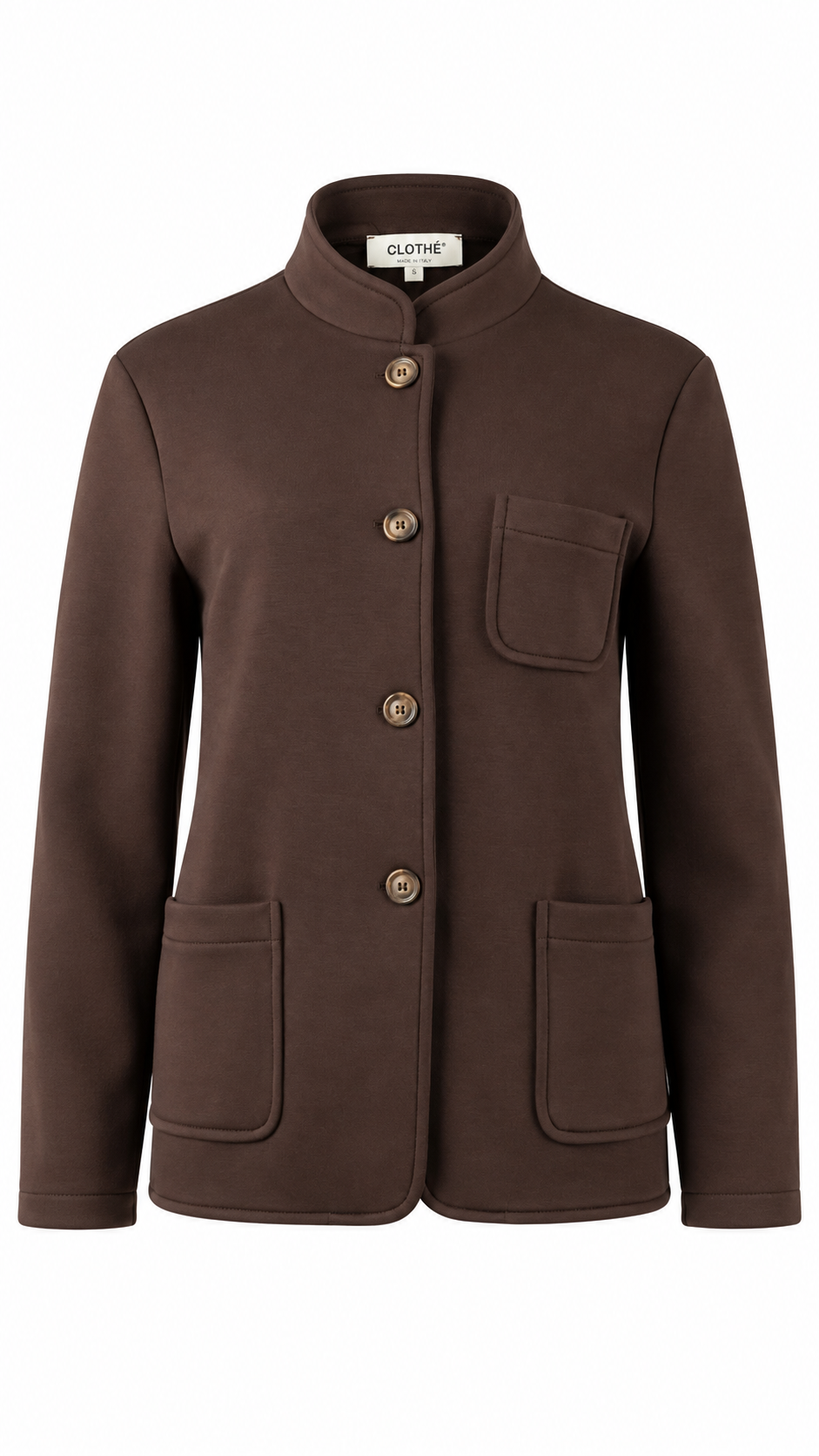 Mandarin-Collar Four-Button Jacket