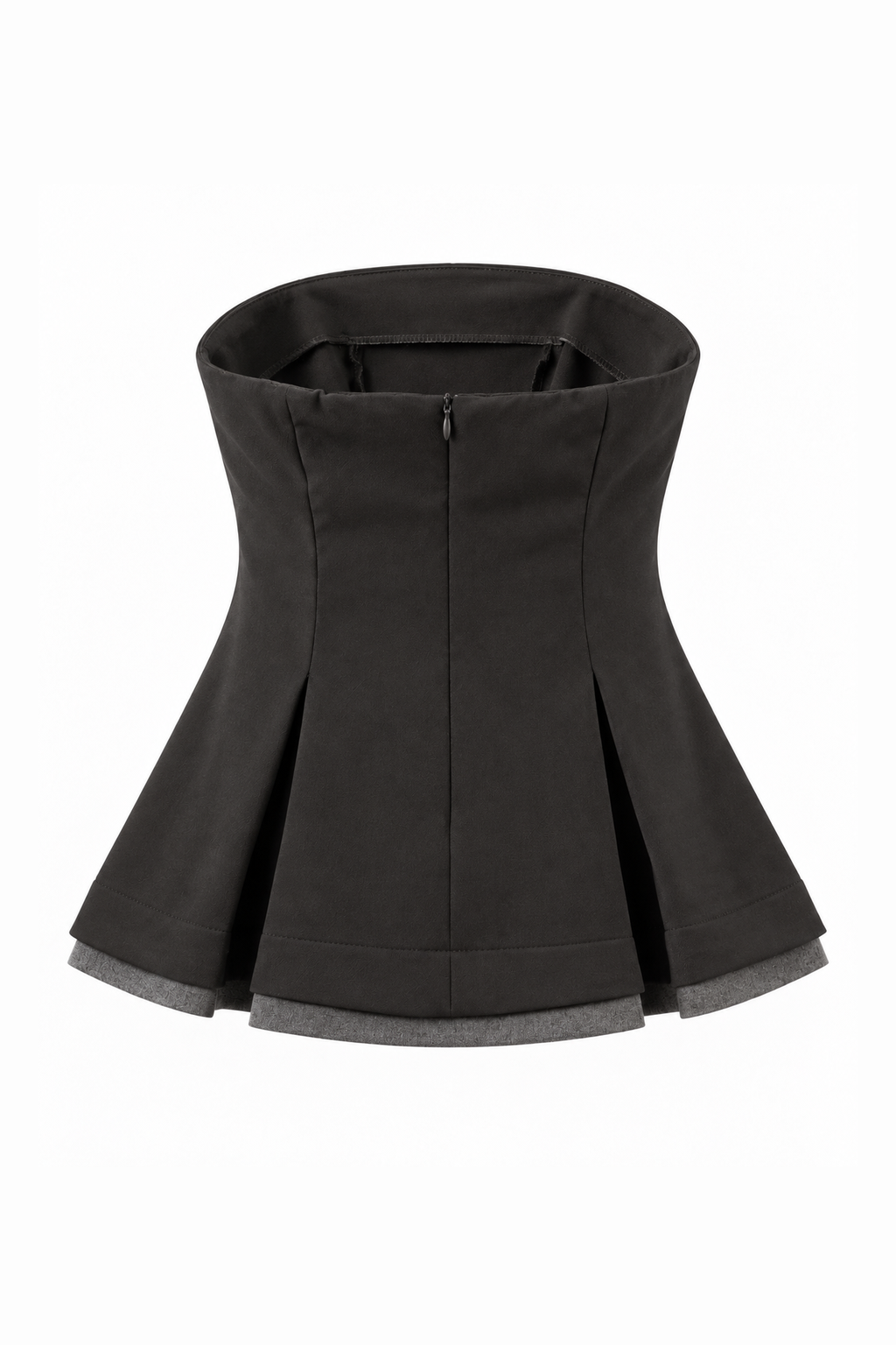 Strapless Contrast-Trim Peplum Top