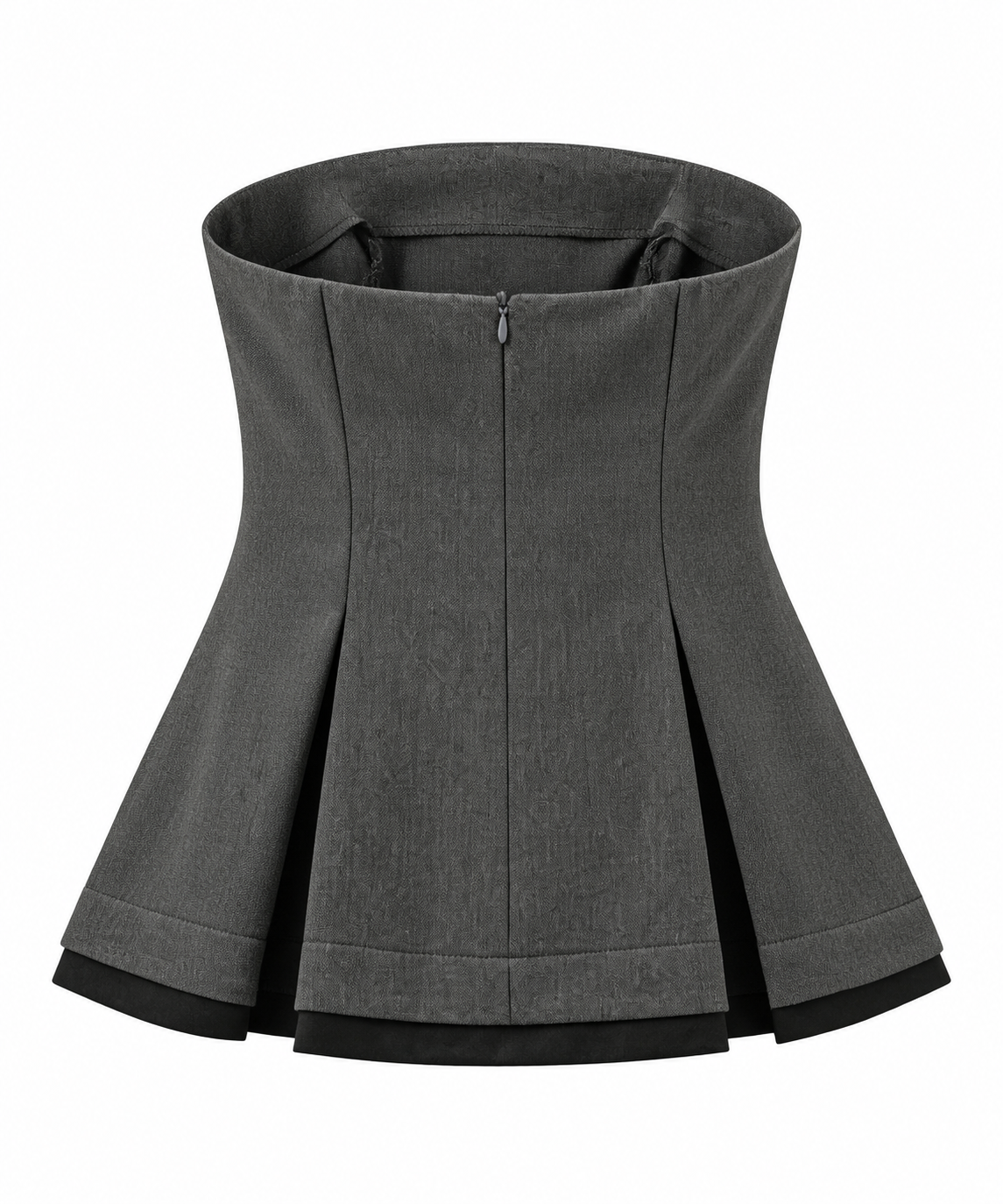Strapless Contrast-Trim Peplum Top