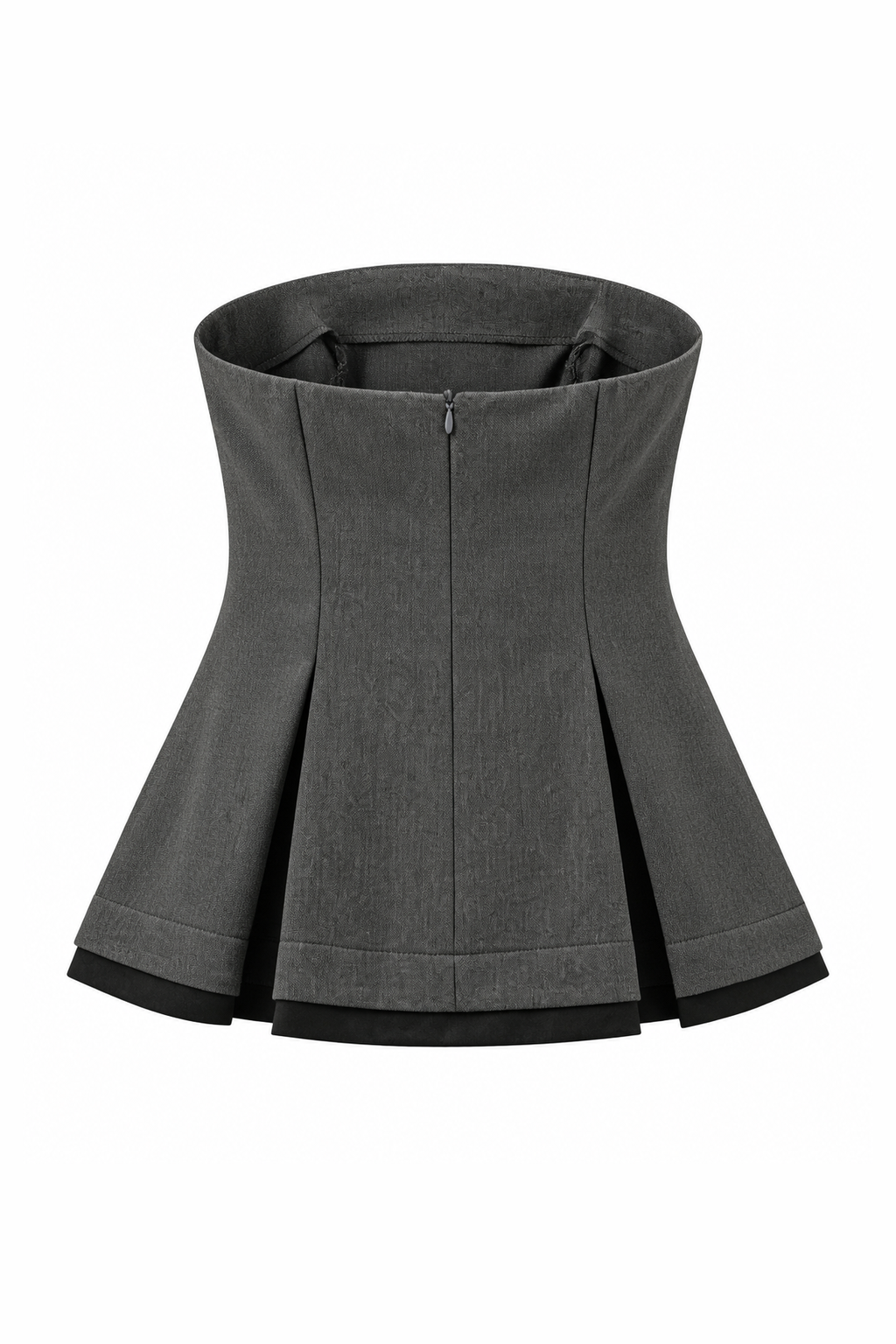Strapless Contrast-Trim Peplum Top
