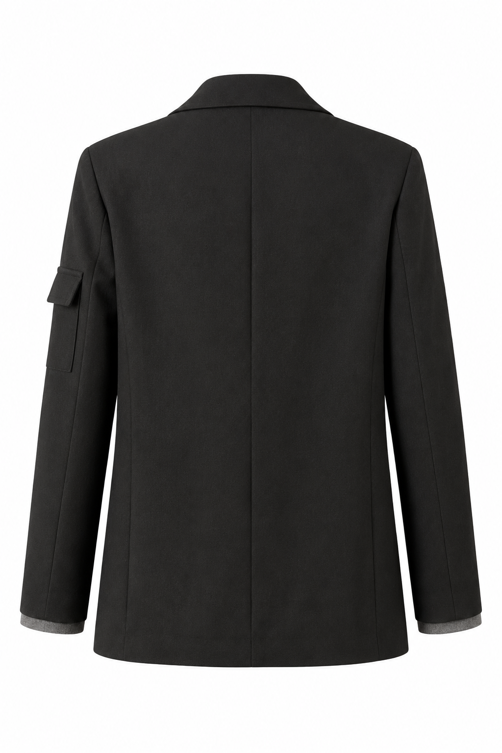 Oversized Contrast-Cuff Blazer Brown
