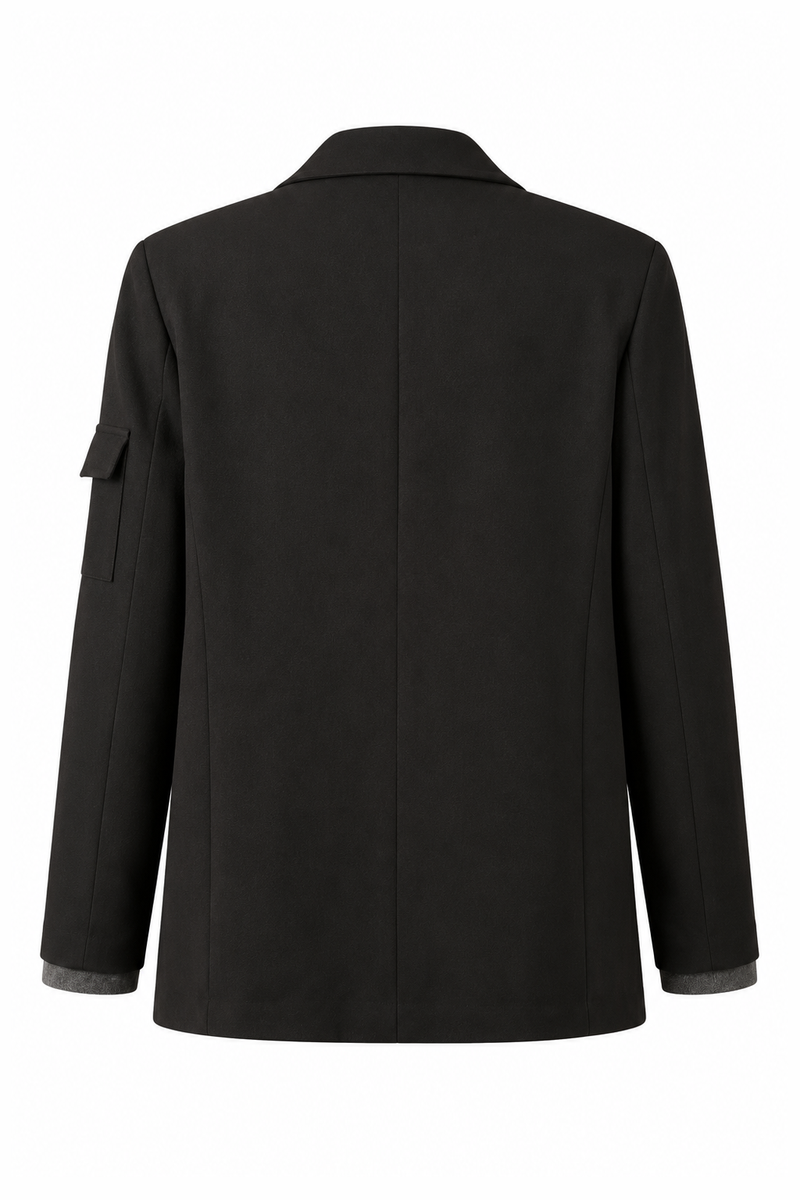 Oversized Contrast-Cuff Blazer