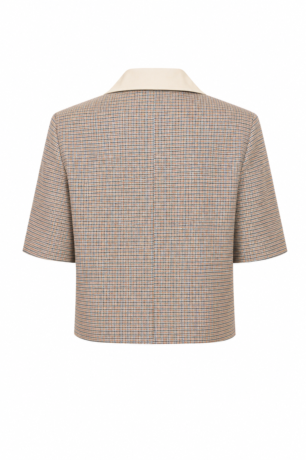 Checked Short-Sleeve Blazer