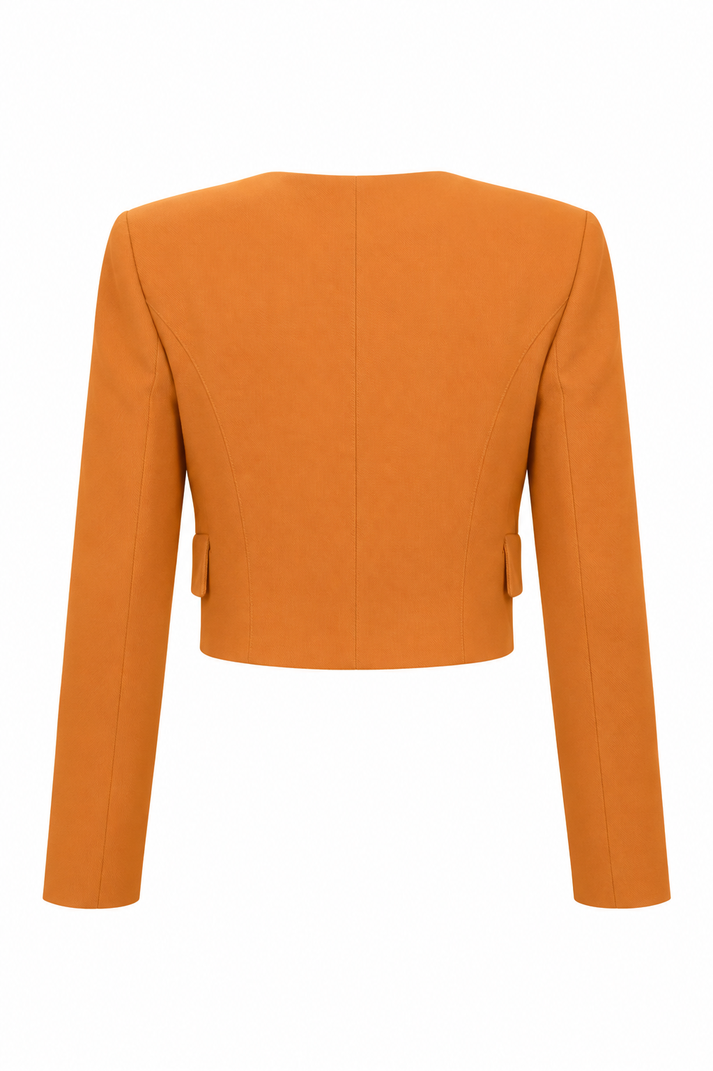 Orange Square-Neck Blazer