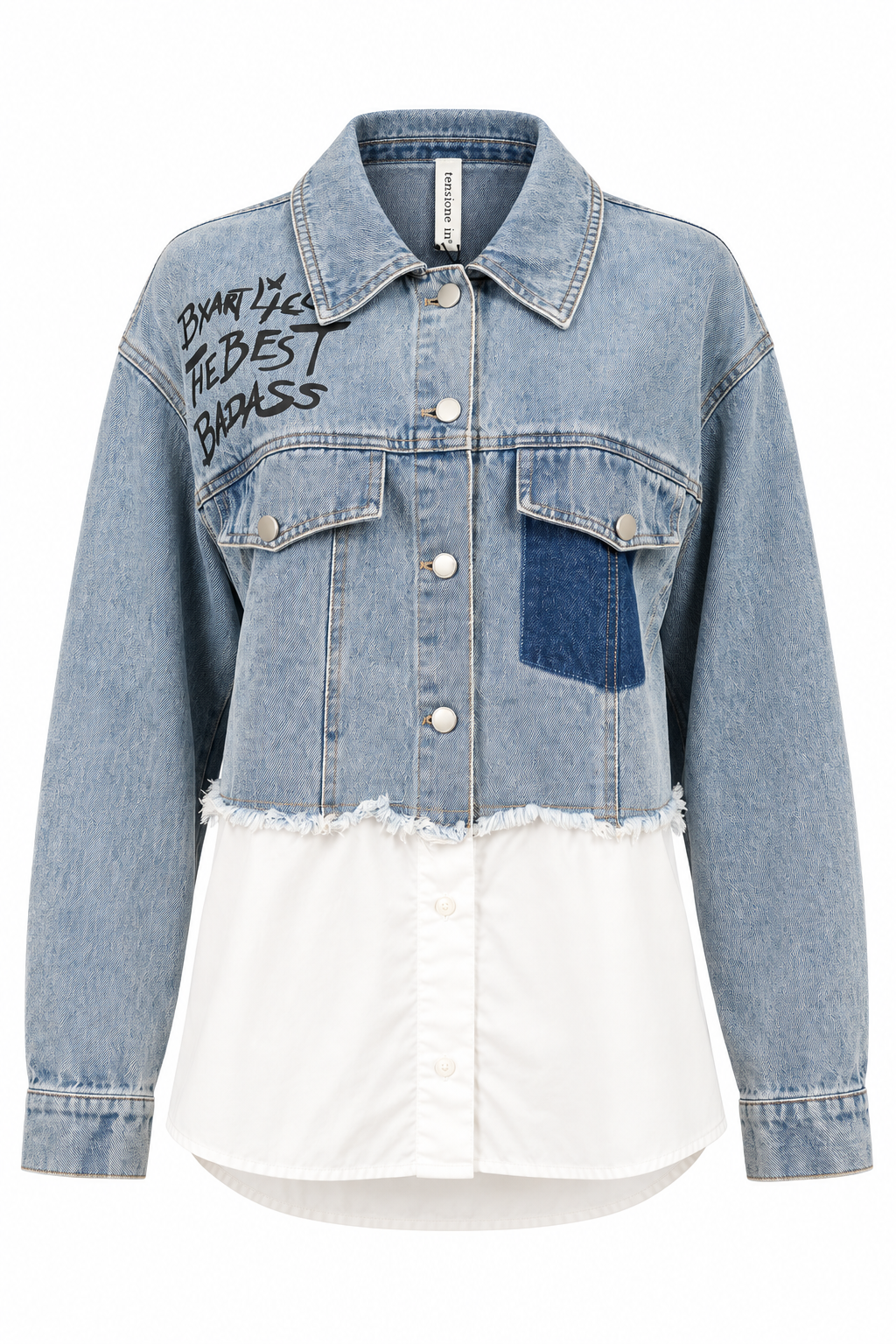 Denim & Shirt Panel Shirt