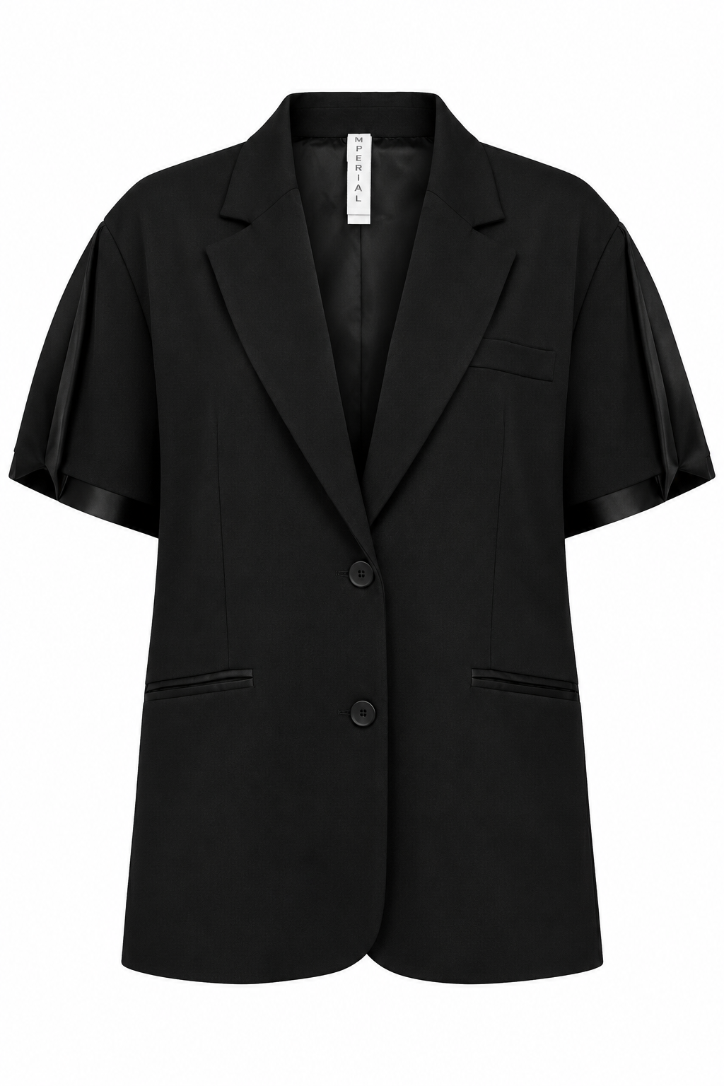 Black Short-Sleeved Tailored Blazer