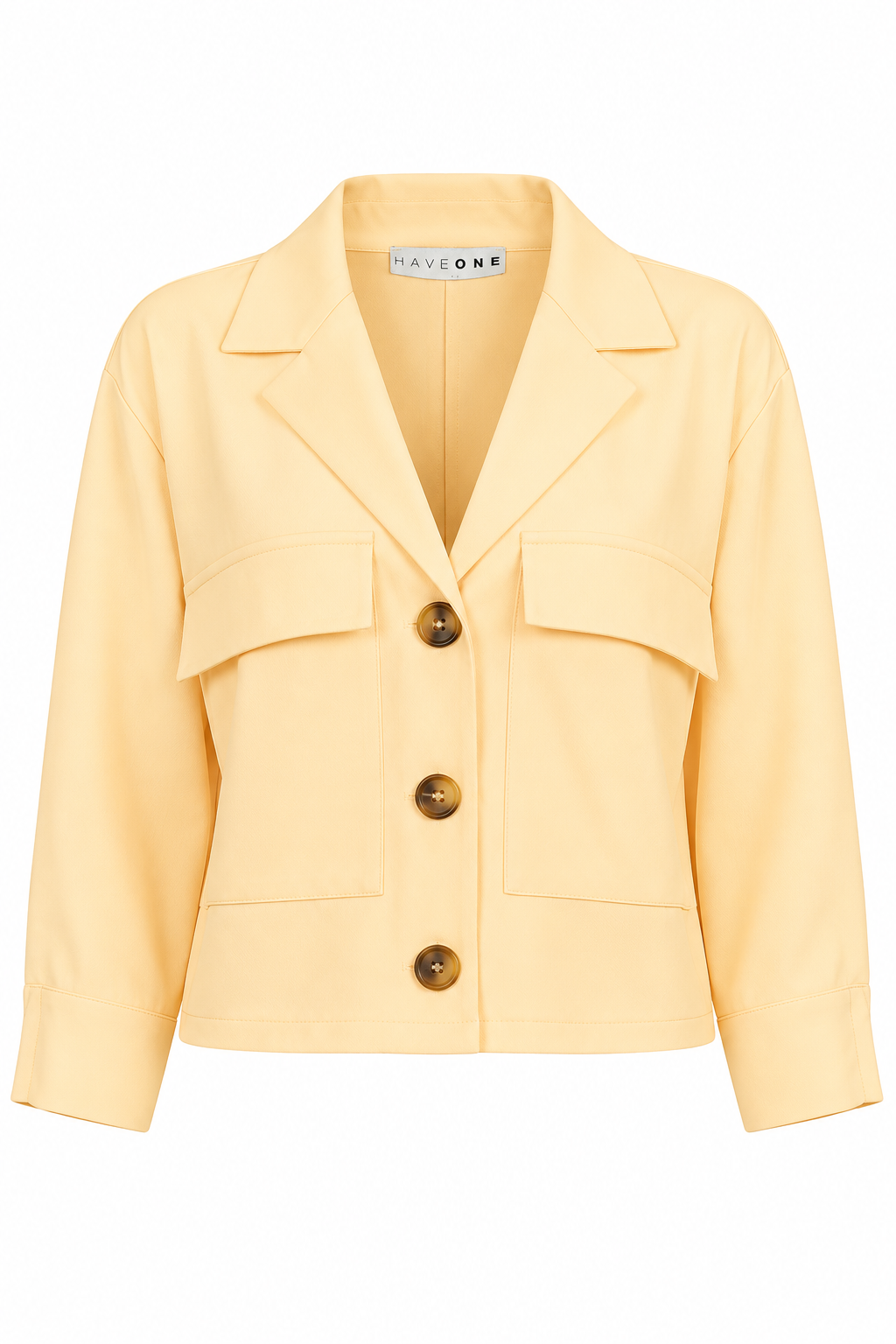 Buttercup Yellow Cropped Shirt-Blazer