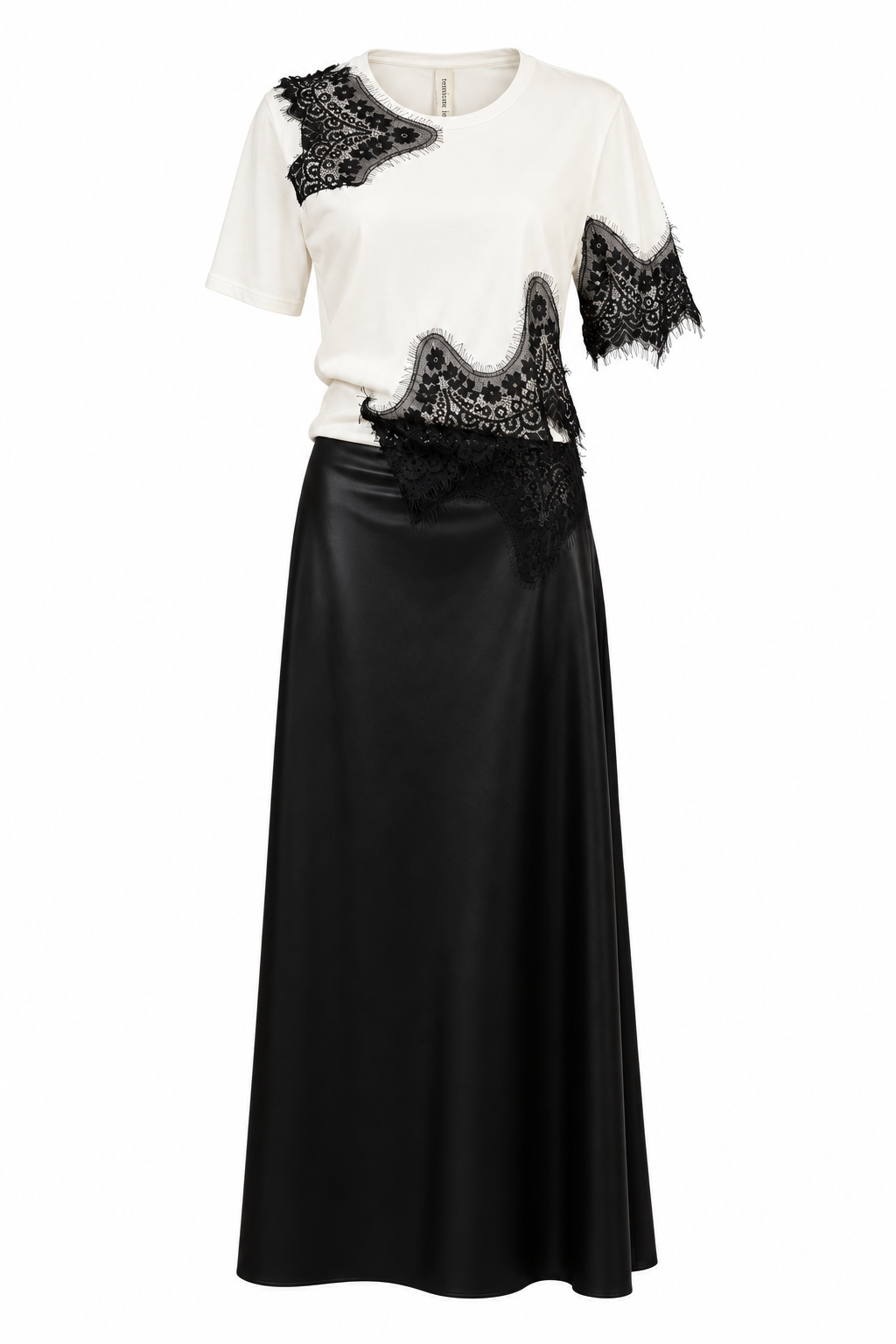 Black Lace-Detail Maxi Dress
