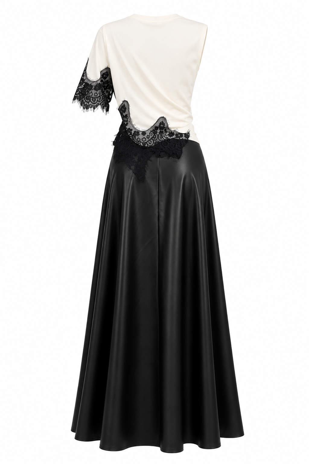 Black Lace-Detail Maxi Dress