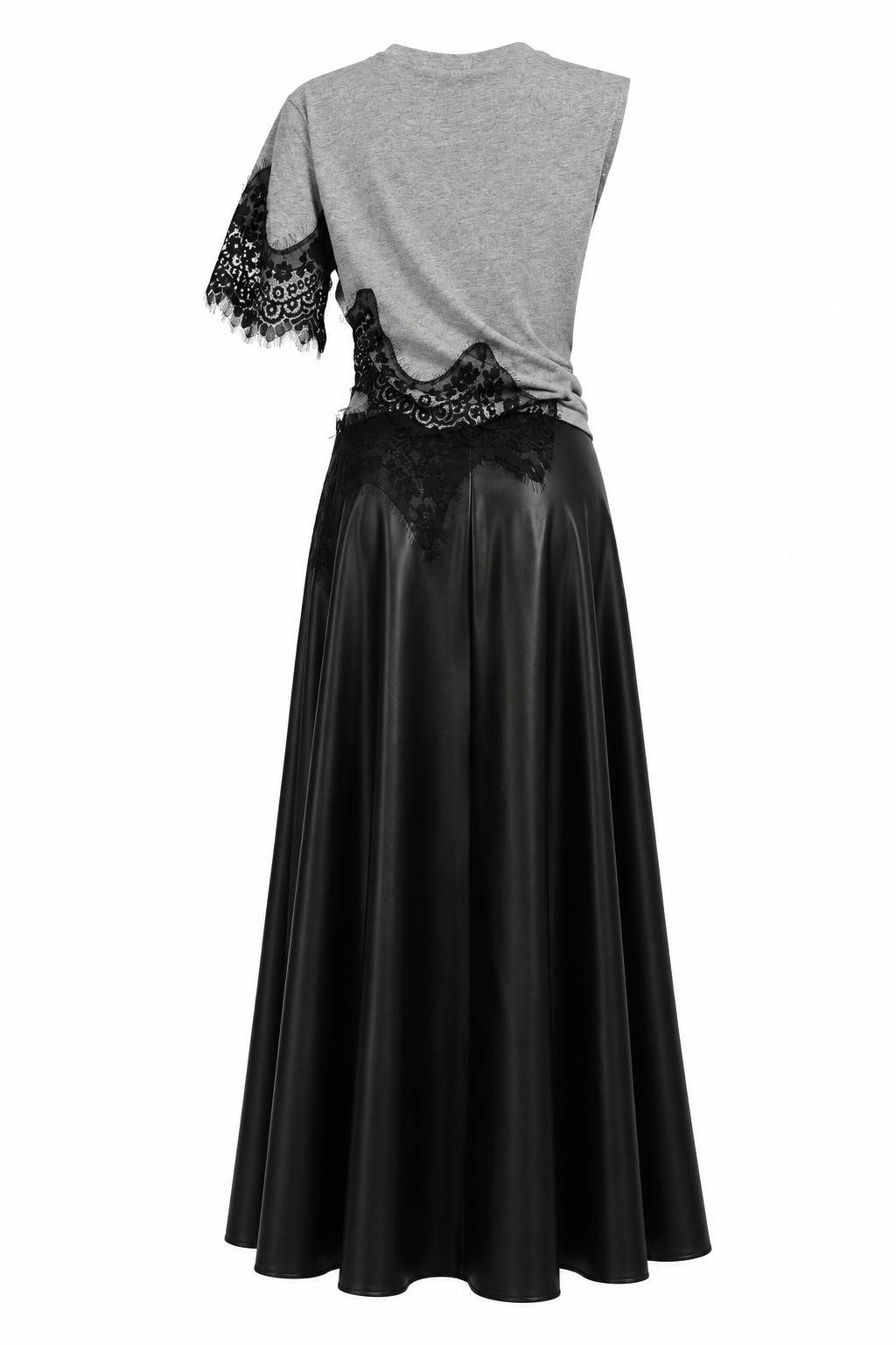 Black Lace-Detail Maxi Dress