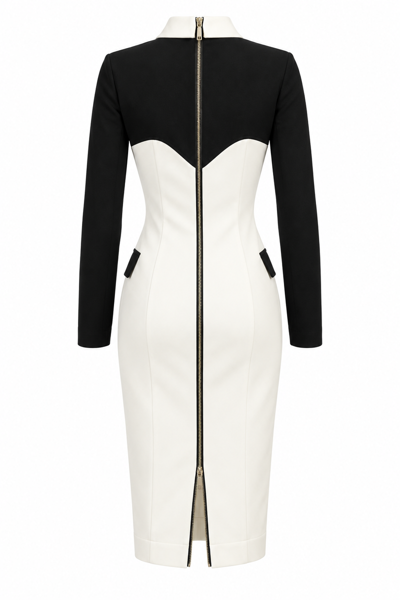 White Button-Front Midi Dress
