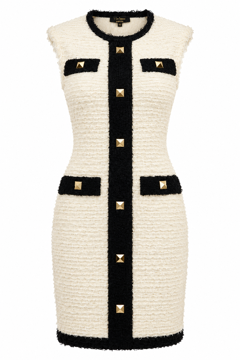 Ivory Textured Mini Dress