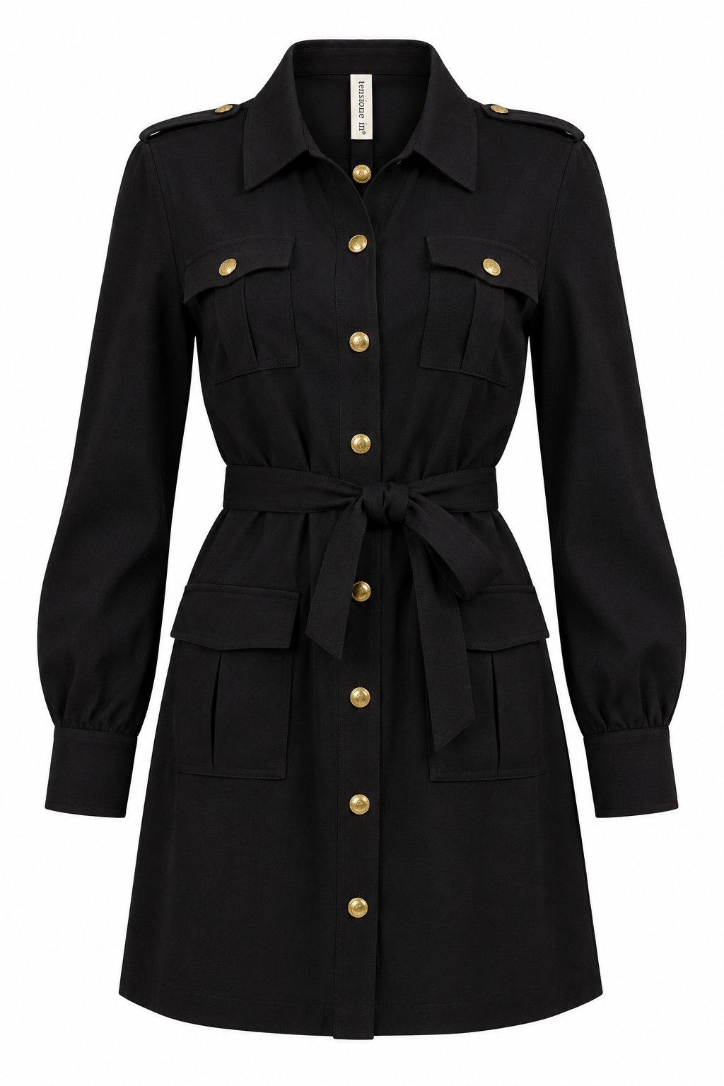 Black Mini Shirt Dress