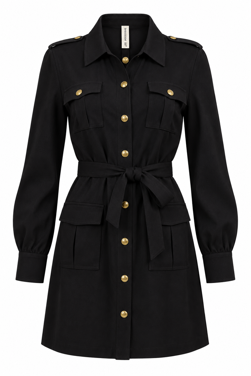 Black Mini Shirt Dress