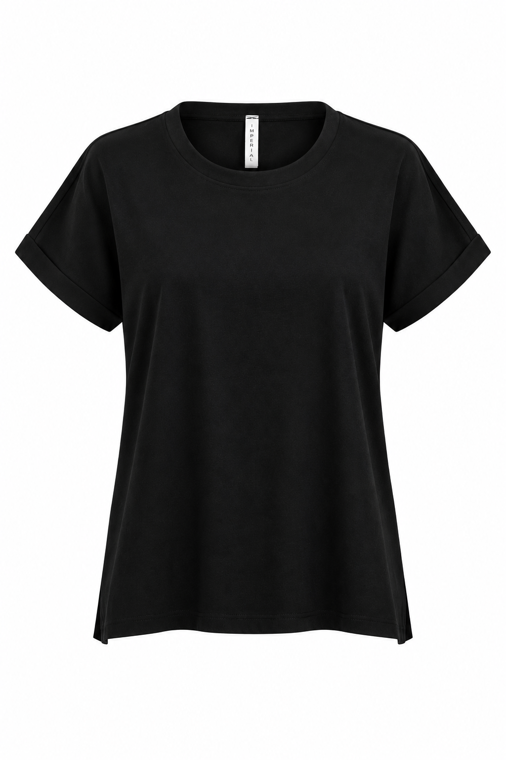 Structured T-Shirt with Satin Panels