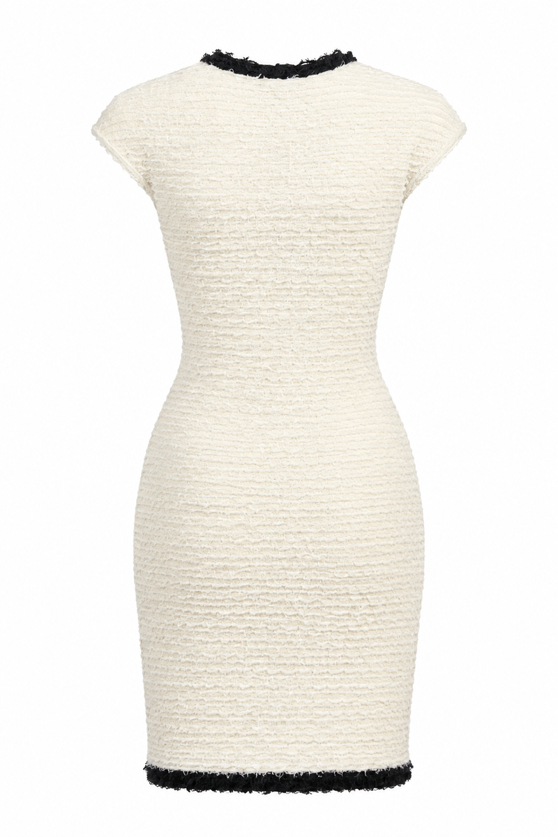 Ivory Textured Mini Dress